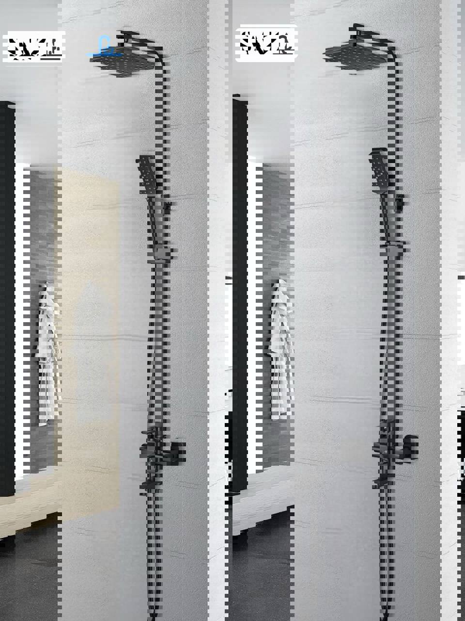 Изображение товара Душевая стойка Smz Tropic black 77SMZFAU 3 режимная цвет черный