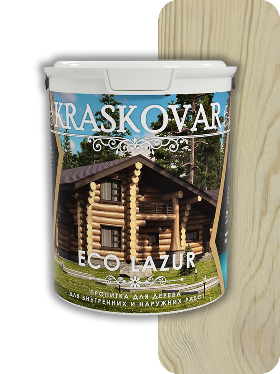 Изображение товара Лессирующая пропитка для дерева Kraskovar Eco Lazur бесцветная 9 л для внутренней и наружной отделк