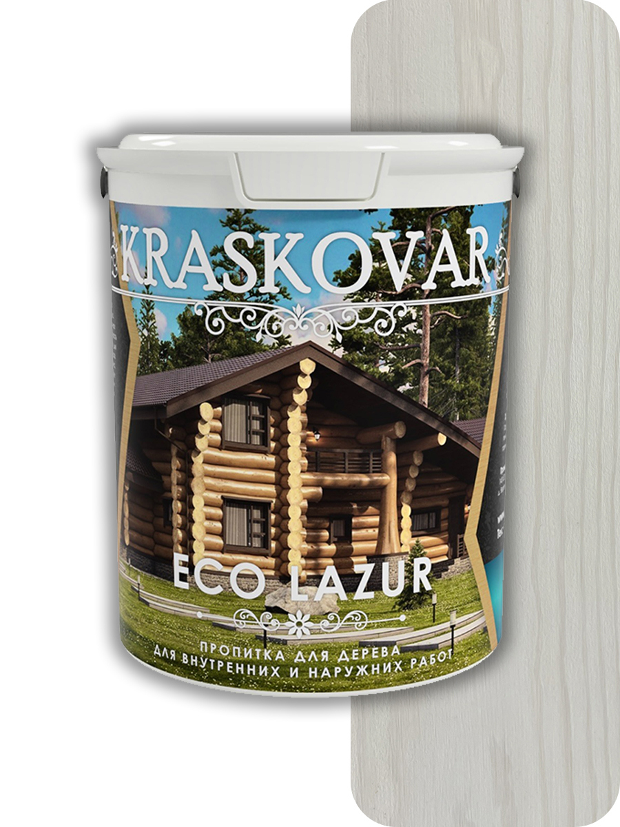 Изображение товара Пропитка для дерева лессирующая Kraskovar Eco Lazur цвет белый 9 л