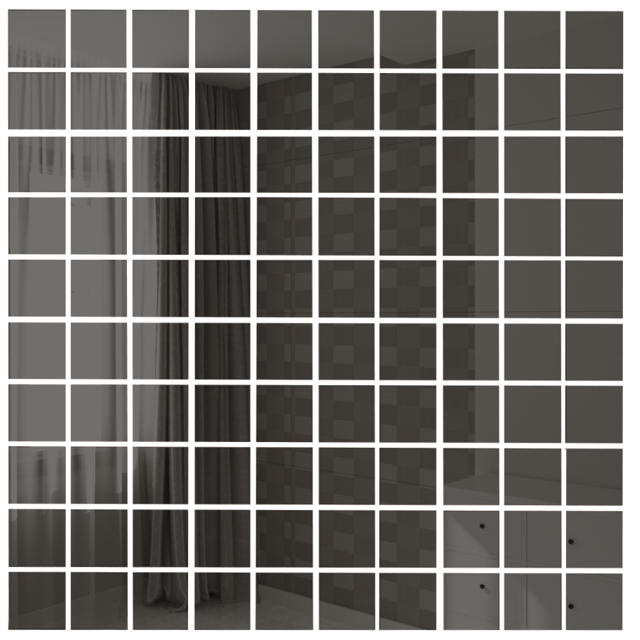 Изображение товара Зеркальная мозаика Г25 30x30 см Графит для стен потолков и фартуков