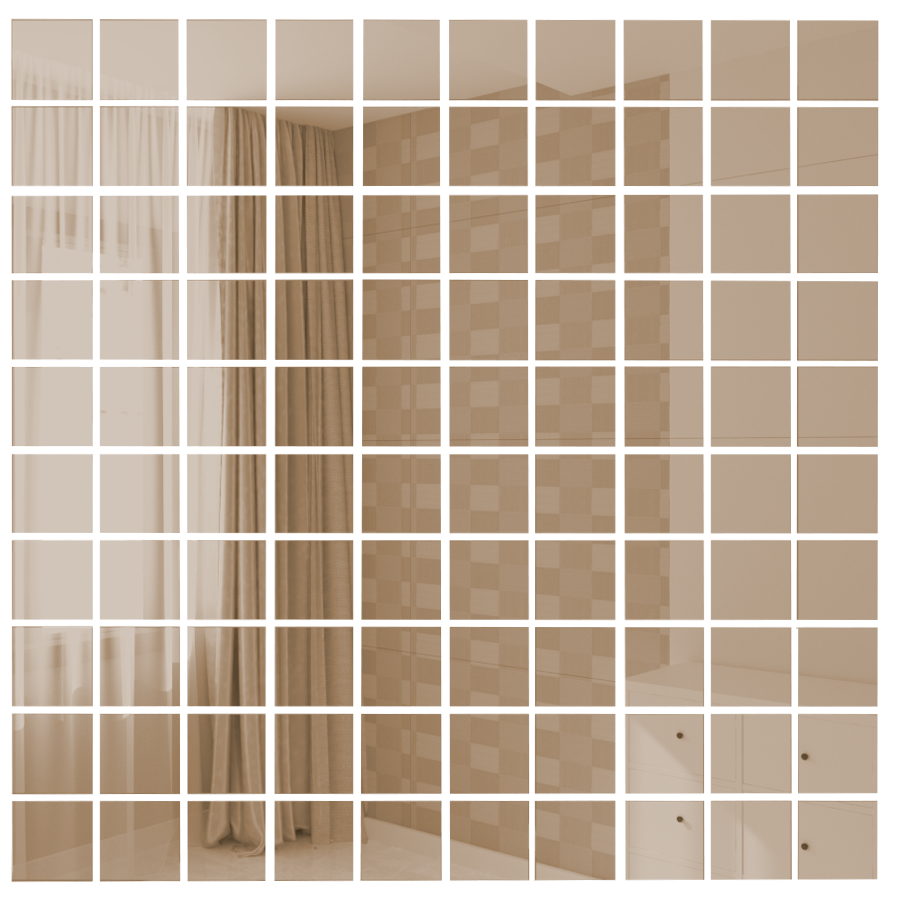 Изображение товара Зеркальная мозаика ДСТ Б25 30x30см бронза для стен и потолков