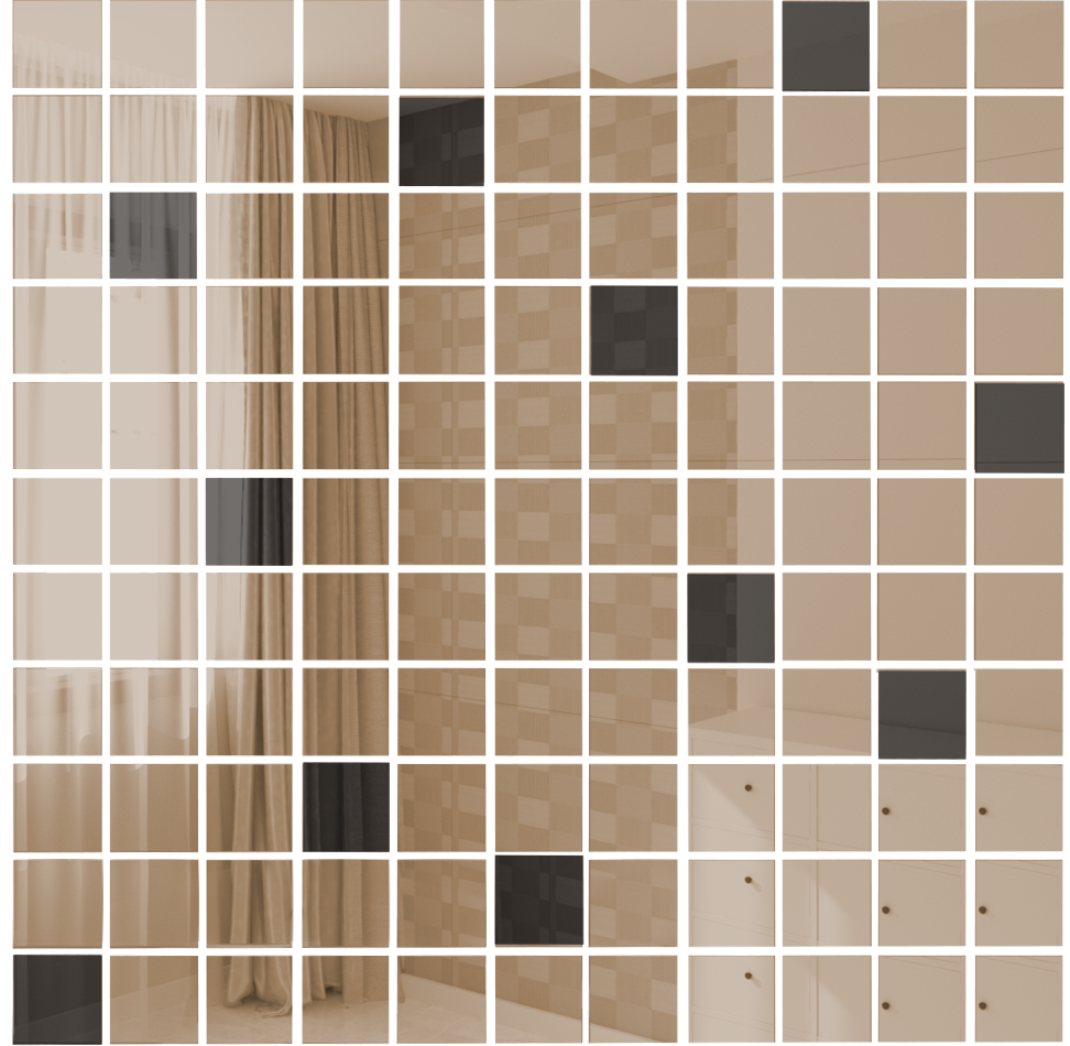 Изображение товара Зеркальная мозаика ДСТ Б90Г10 30x30см бронза для стен потолков и фартуков