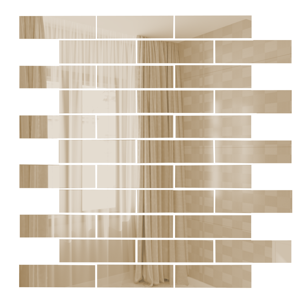 Изображение товара Зеркальная мозаика ДСТ Б8025 30x30см чип 80x25 мм цвет Бронза