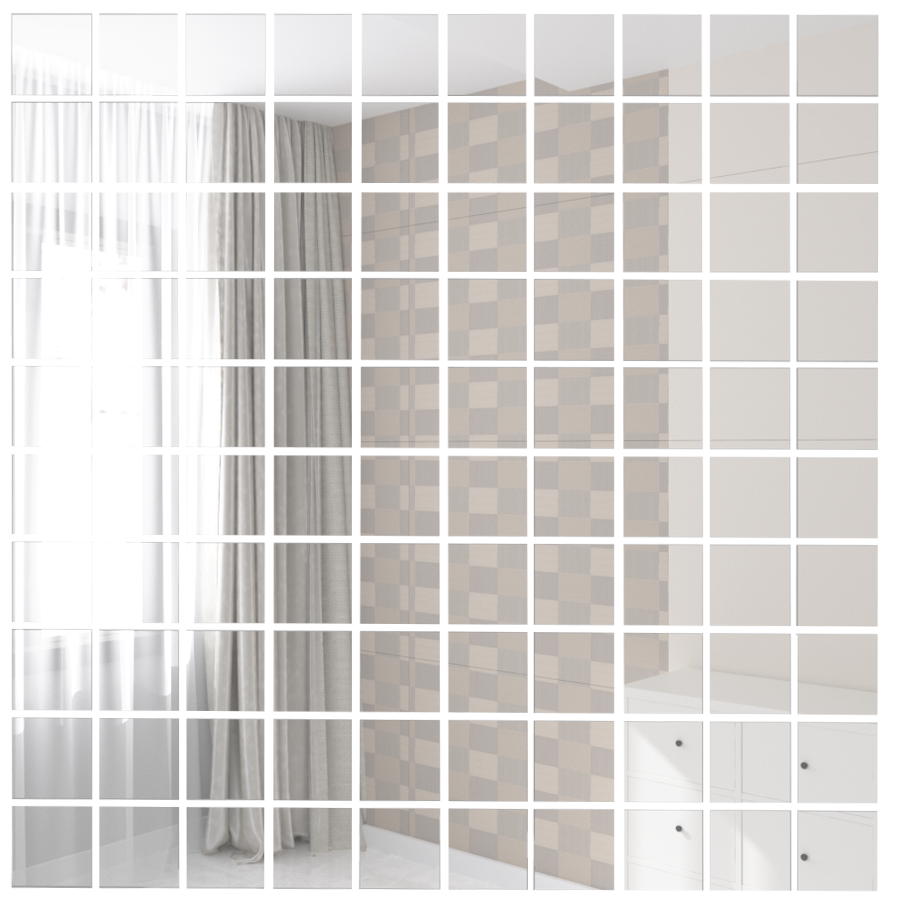 Изображение товара Зеркальная мозаика ДСТ С25 30x30 см чип 25x25 мм серебро
