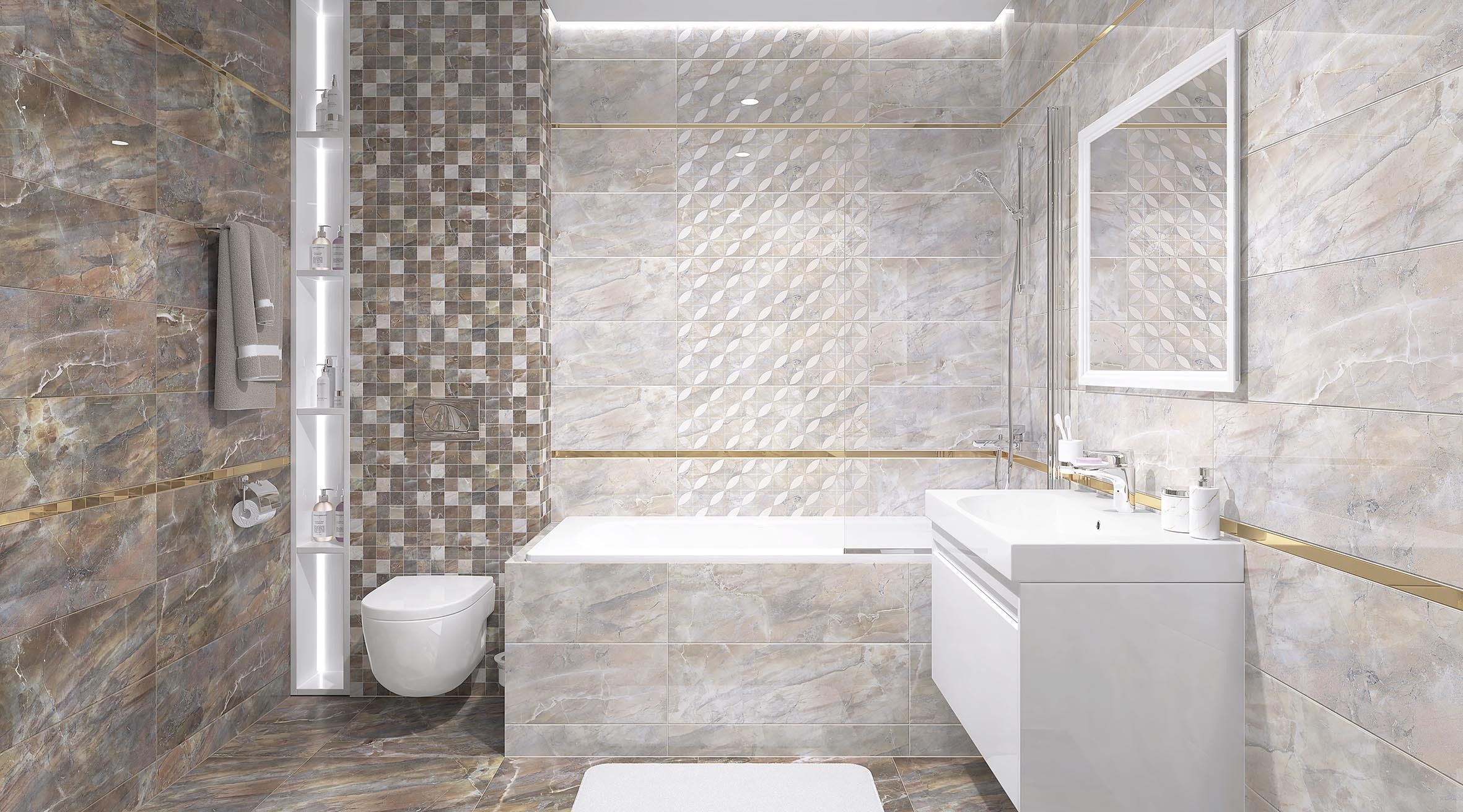 Изображение товара Керамическая плитка Laparet Rich х9999281563 25x75см 1.69 м² цвет бежевый, цена за упаковку