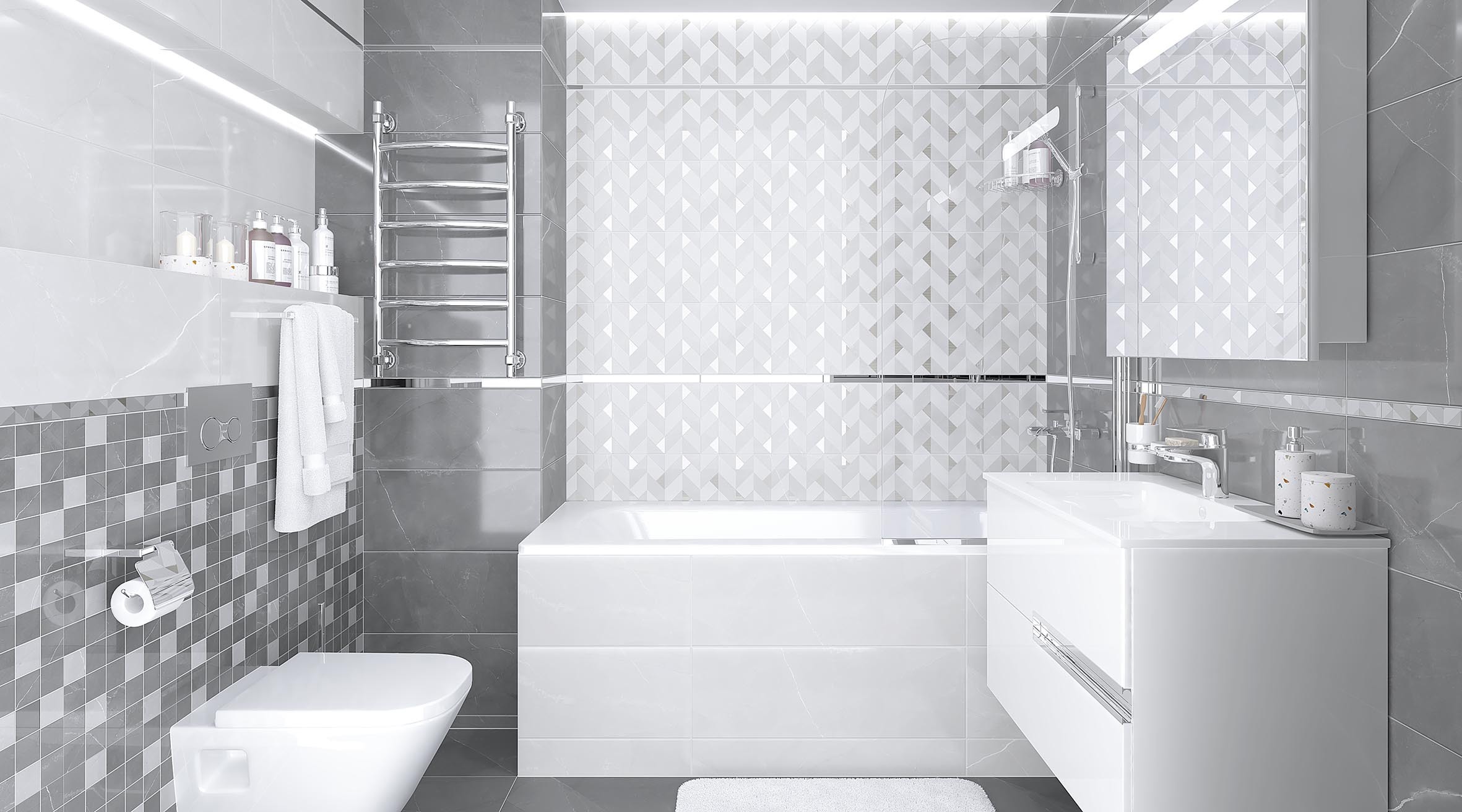 Изображение товара Керамическая плитка Laparet Lima серый 25x75 см для стен 1.69 м2