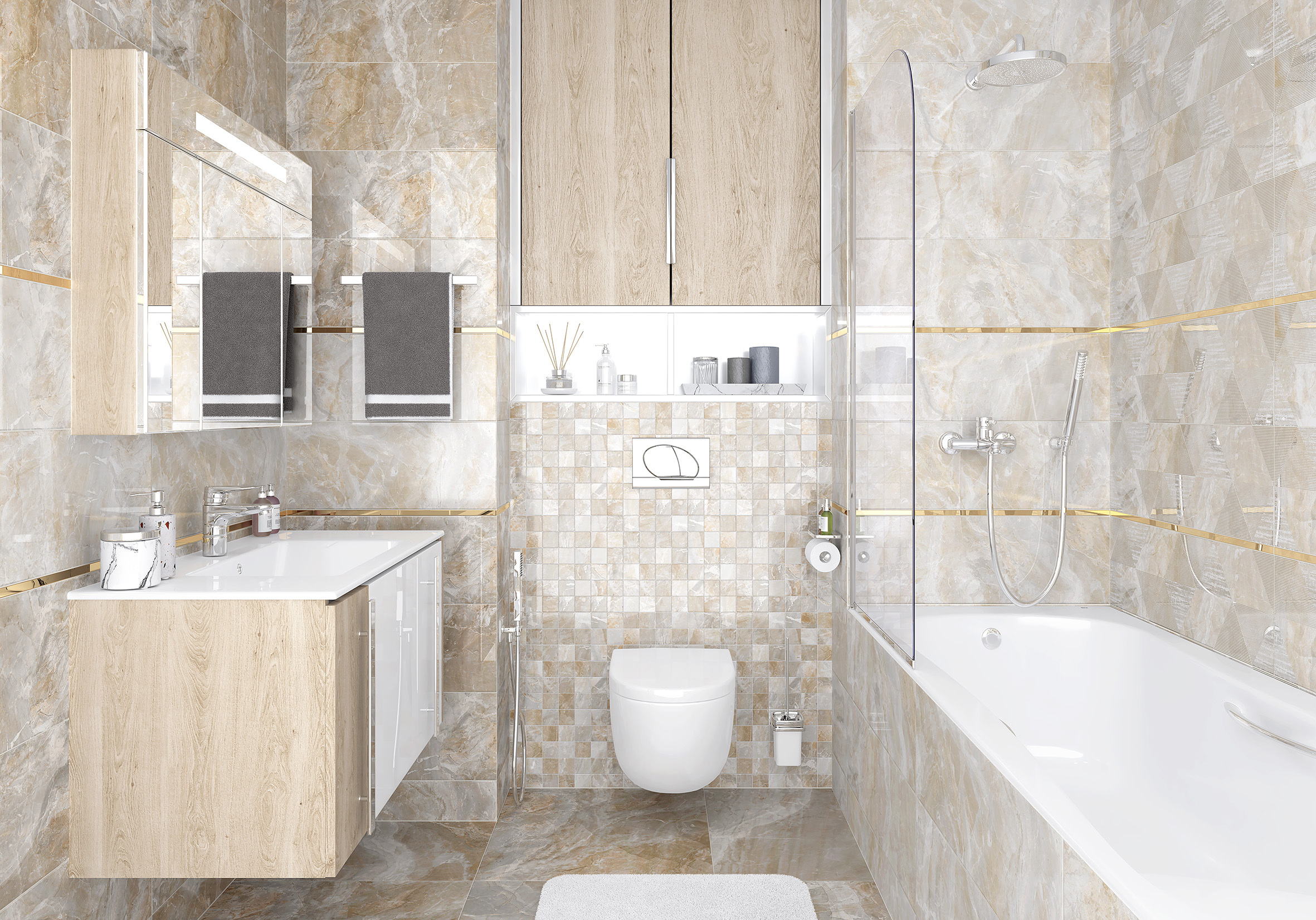 Изображение товара Керамическая плитка Laparet Jasper 25x75 см серый 1.69 м² для стен