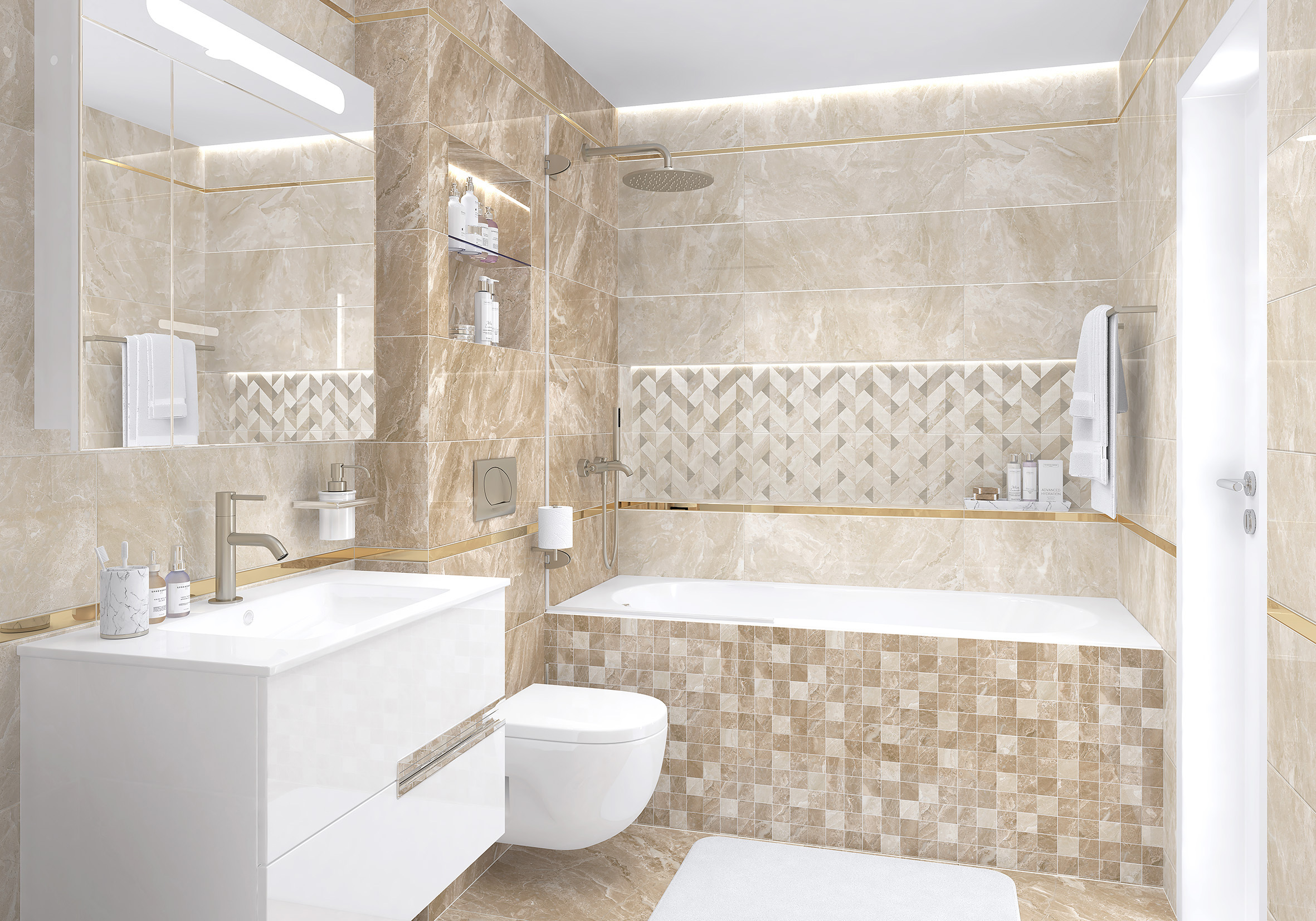 Изображение товара Керамическая плитка Laparet Gobi бежевый 25x75 см для стен интерьер универсальный