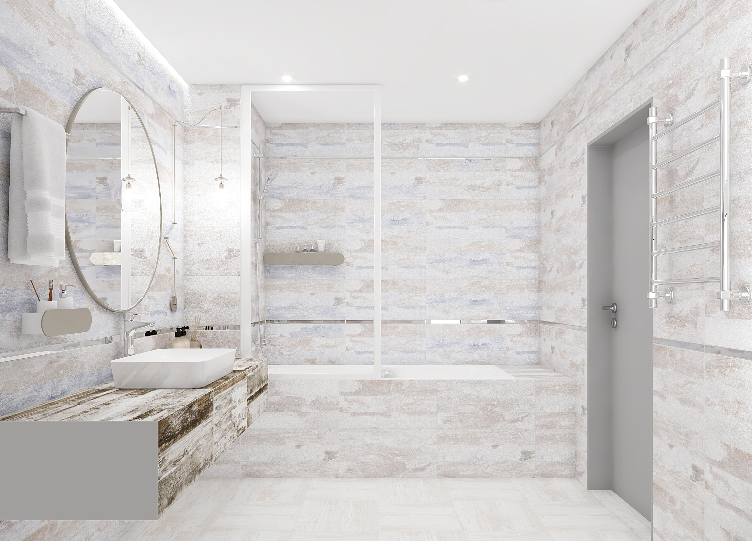 Изображение товара Керамическая плитка Laparet Pacific голубой 60x30 см для стен, 1.8 м²