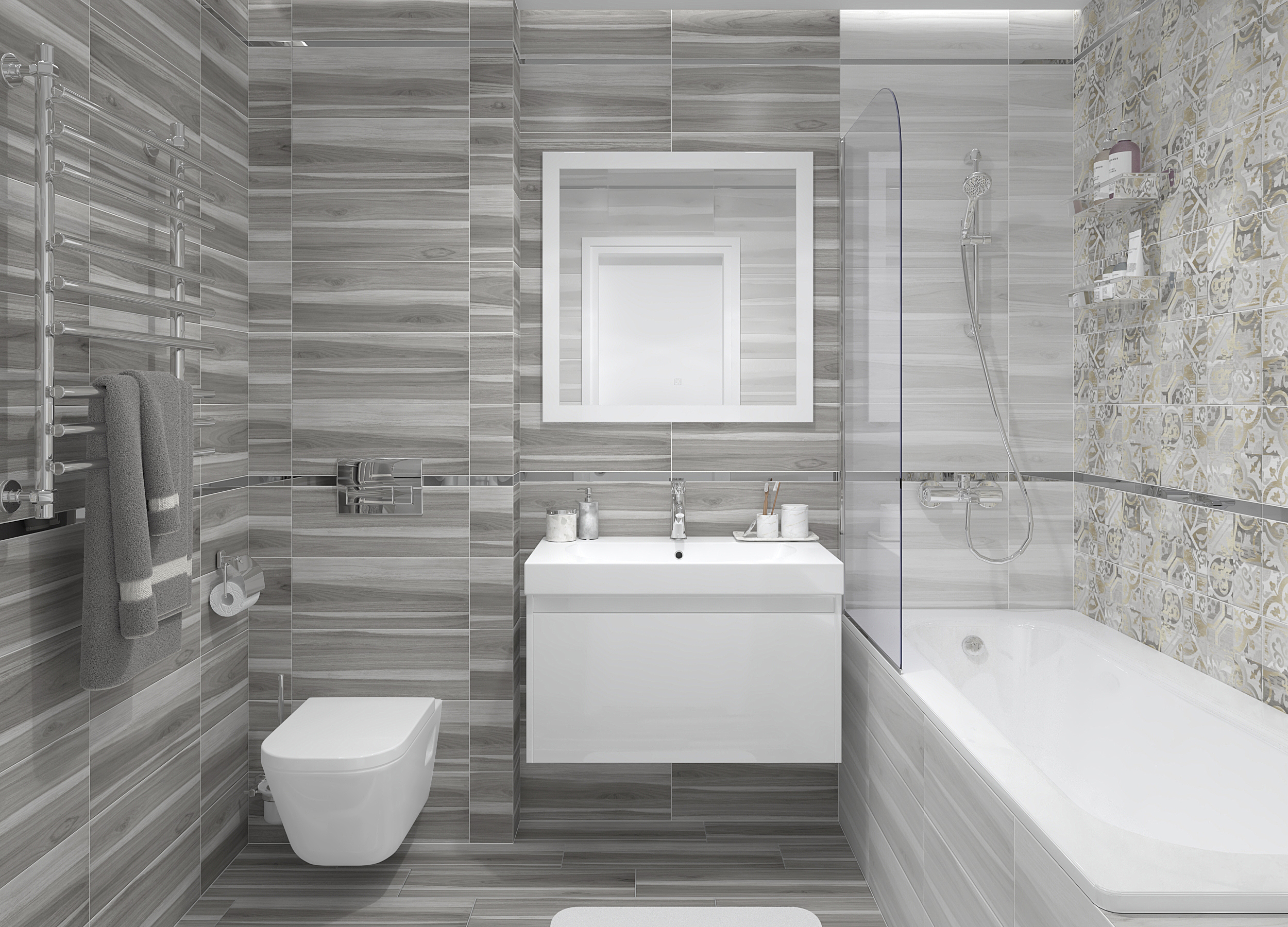 Изображение товара Керамическая плитка Laparet Ulivo х9999284101 20x50см 1.1 м² цвет светло-серый, цена за упаковку