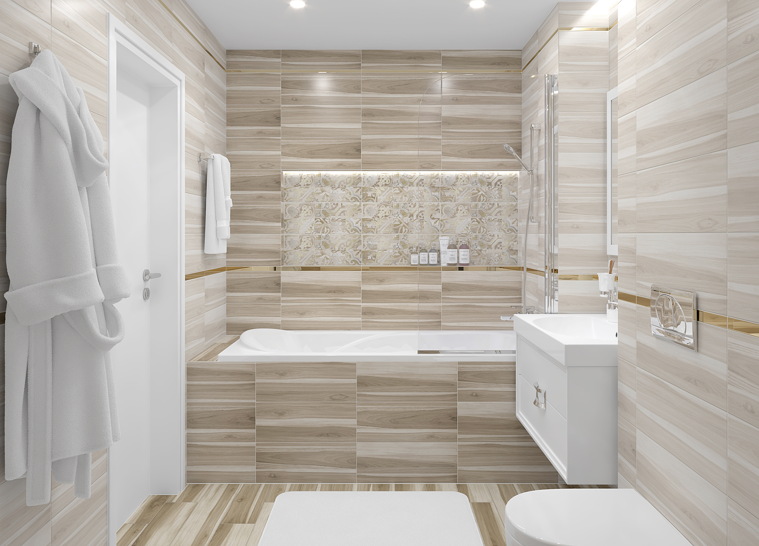 Изображение товара Керамическая настенная плитка Laparet Ulivo бежевый 20x50 см