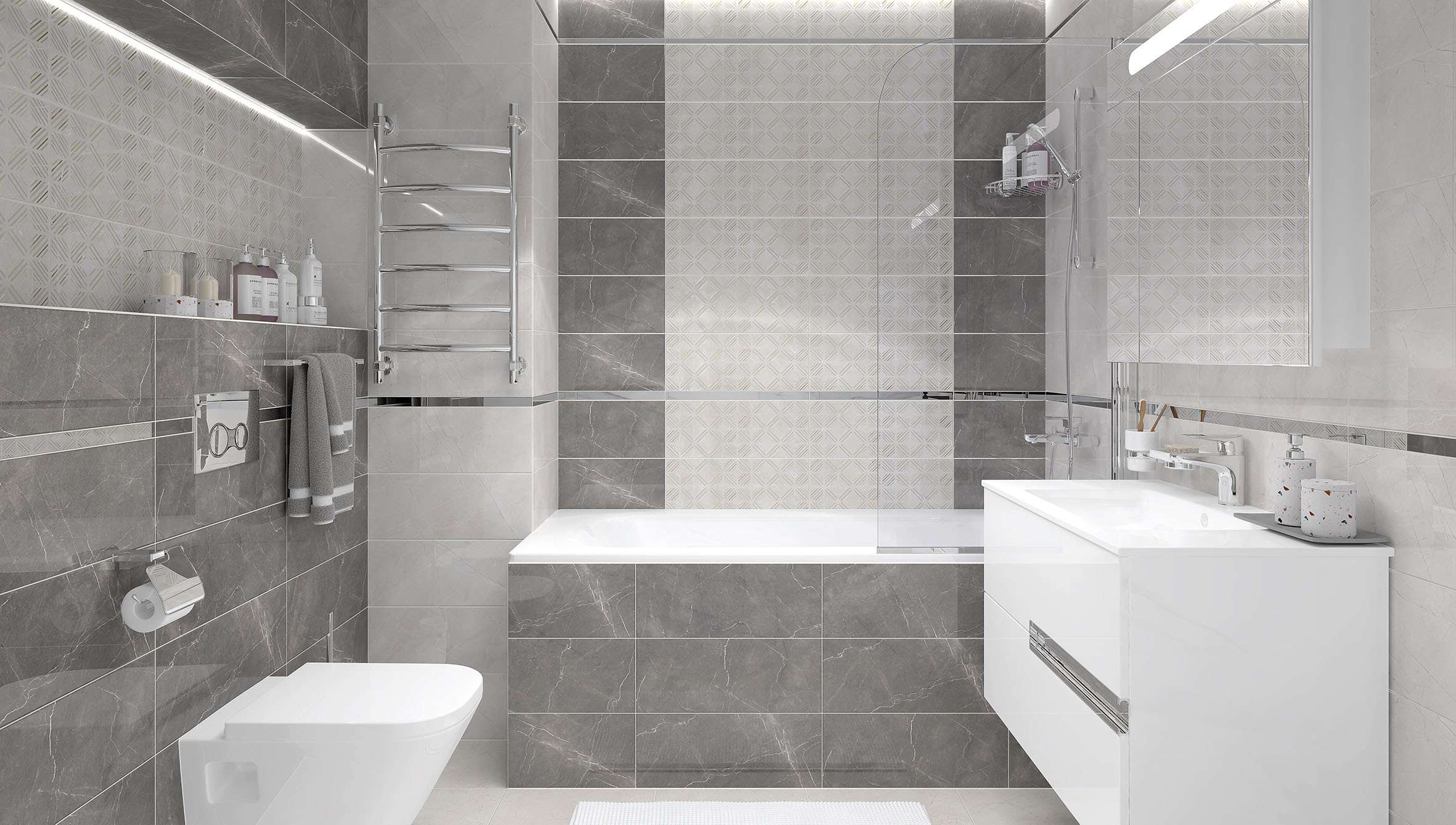 Изображение товара Керамическая плитка Laparet х9999284080 20x50см 1.1 м² цвет серый, цена за упаковку