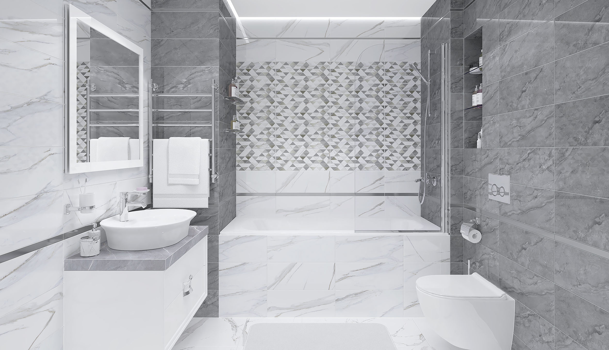 Изображение товара Керамическая плитка Laparet Fumo серого цвета 20x50 см