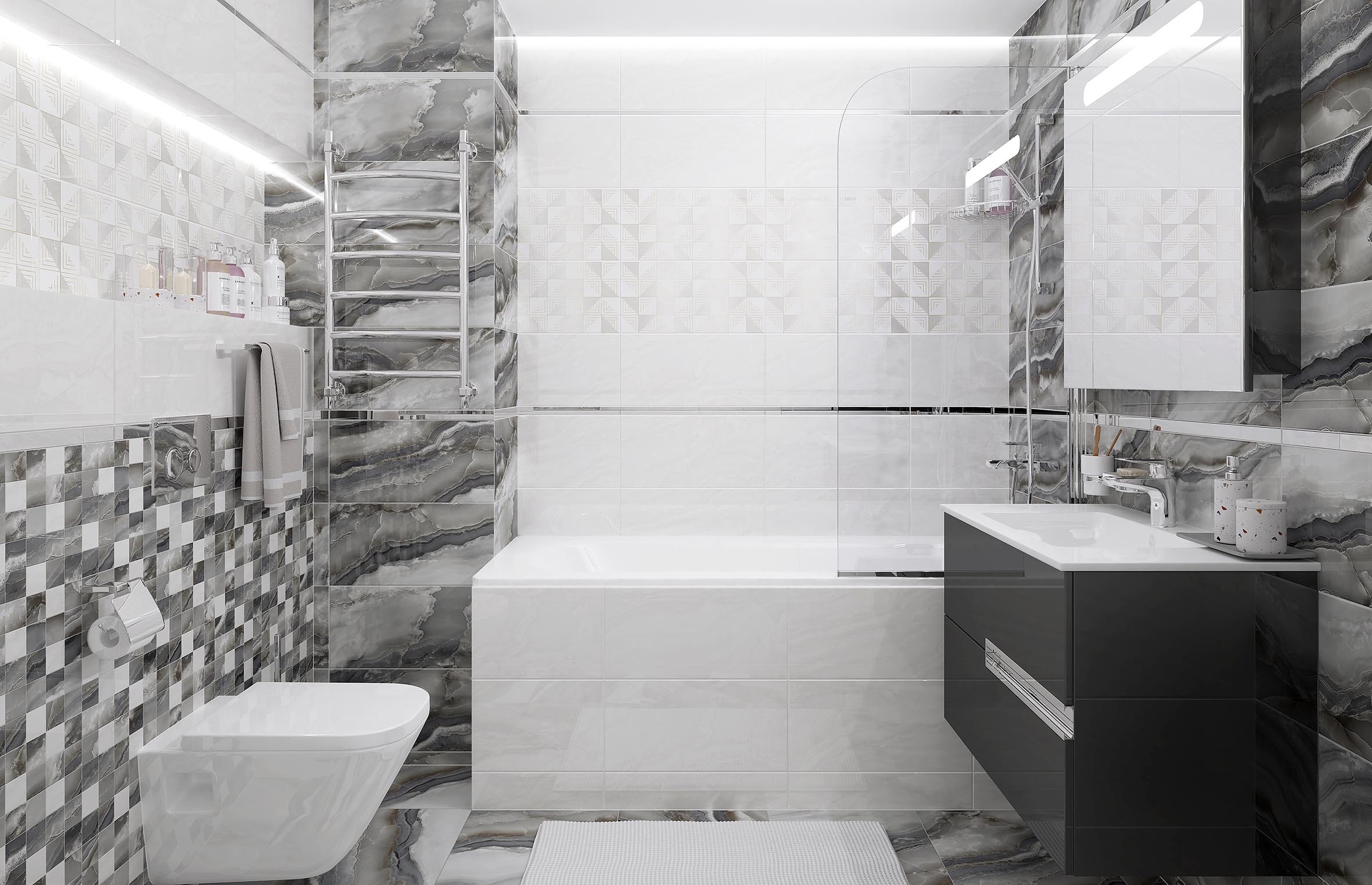 Изображение товара Керамическая плитка Laparet Mania белый 25x50 см настенная для стен и интерьера