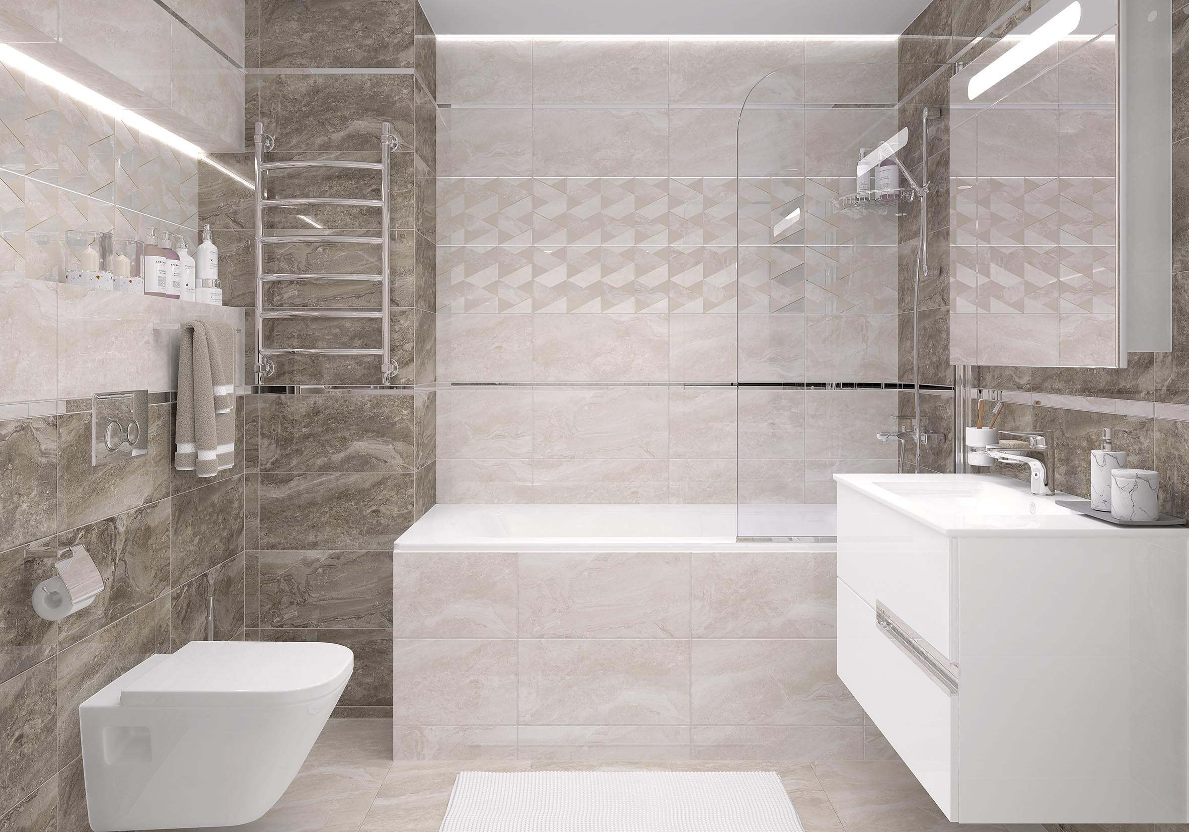 Изображение товара Керамическая плитка Laparet Gregory бежевый 25х50 см для стен