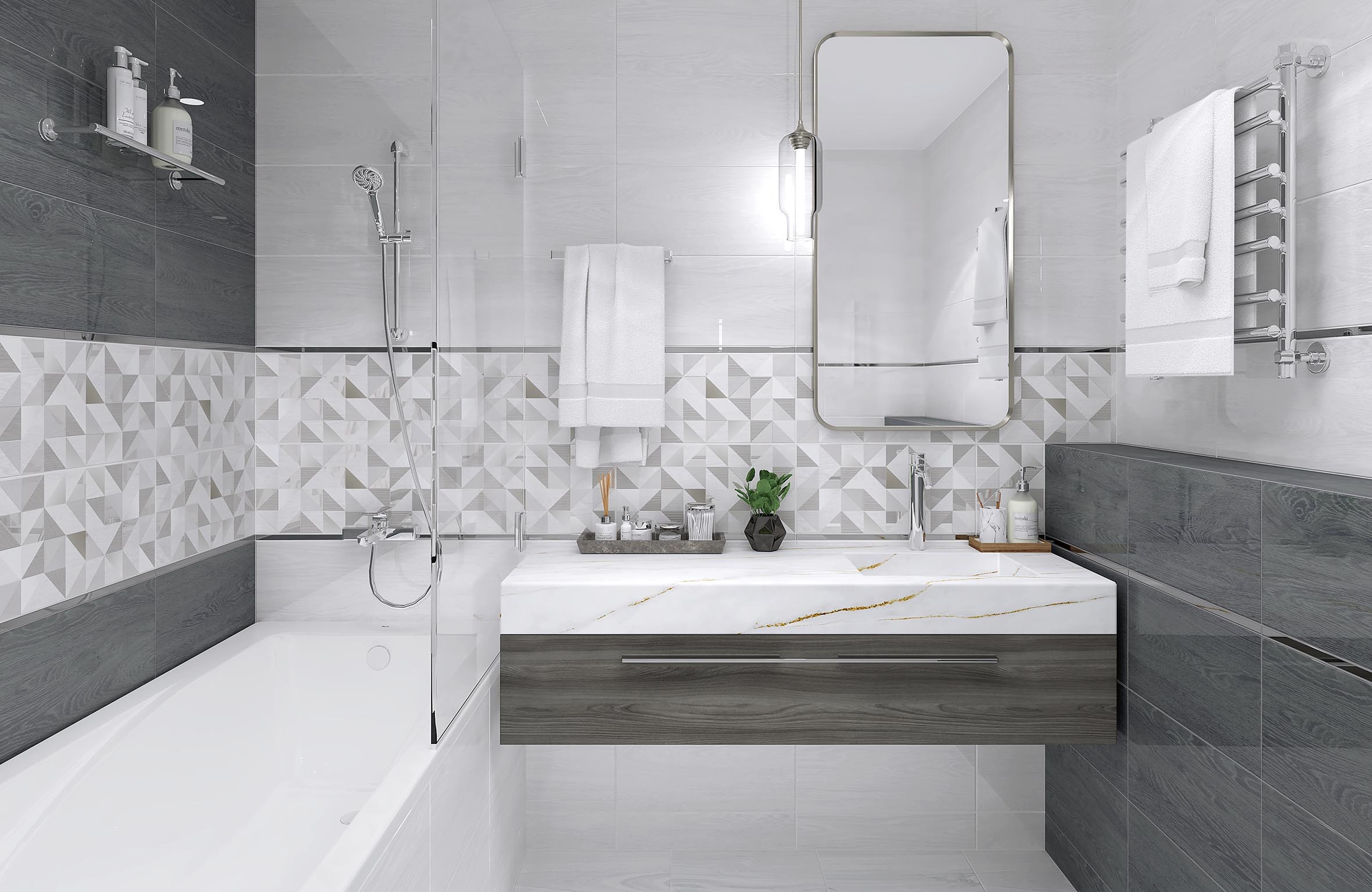 Изображение товара Керамическая плитка Laparet Anais 25x50 см коричневая для стен интерьерный дизайн