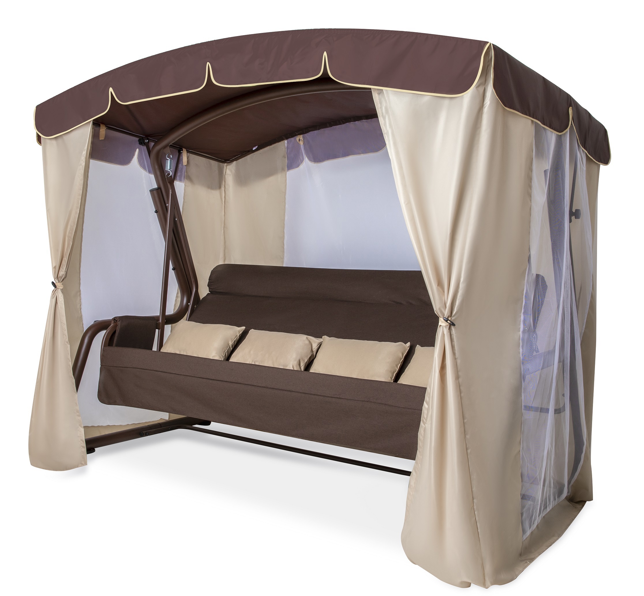 Изображение товара Качели садовые Амстердам 4 местных с регулируемой крышей и подушками