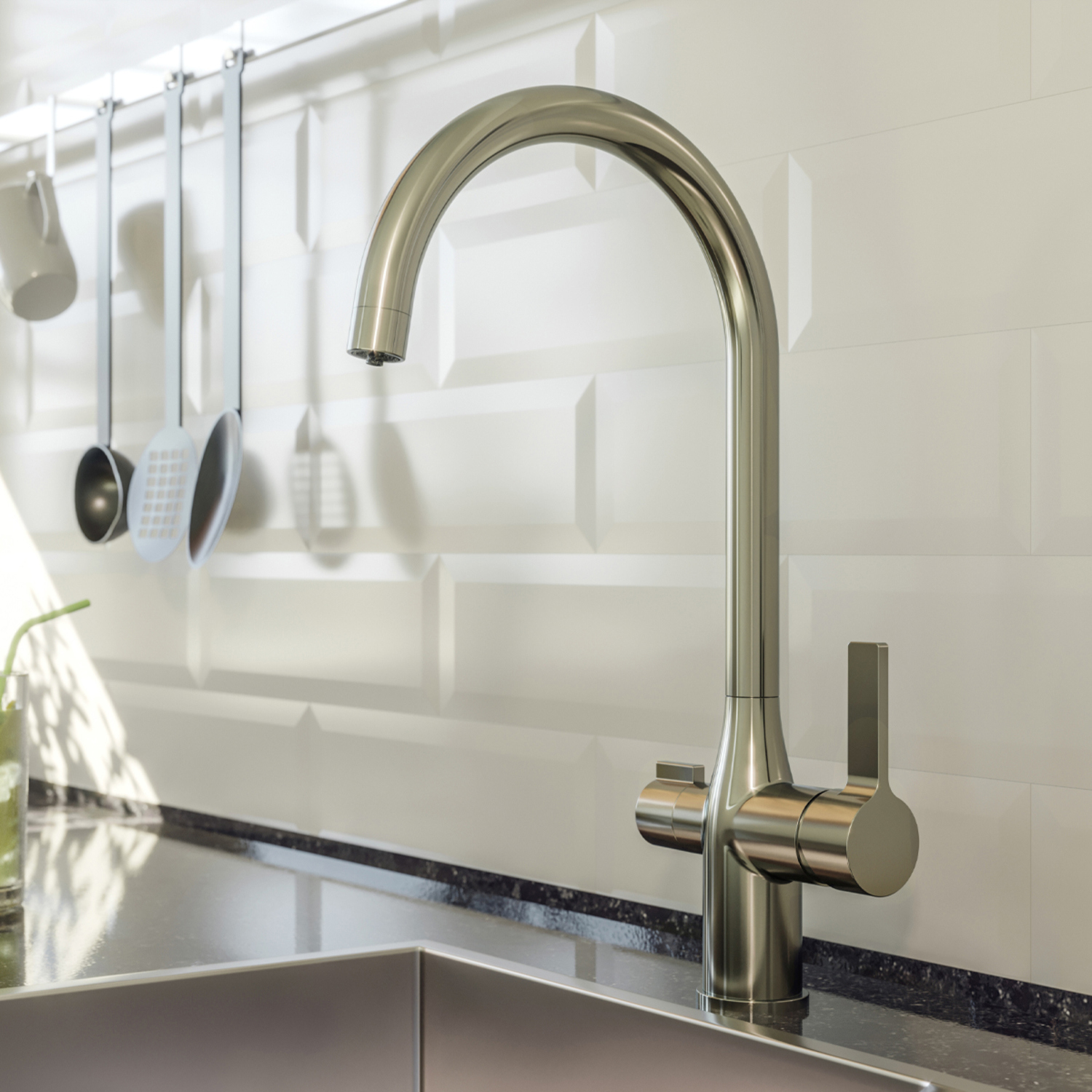 Изображение товара Смеситель для кухни Iddis PURBNFJi05, однорычажный, хром, Россия