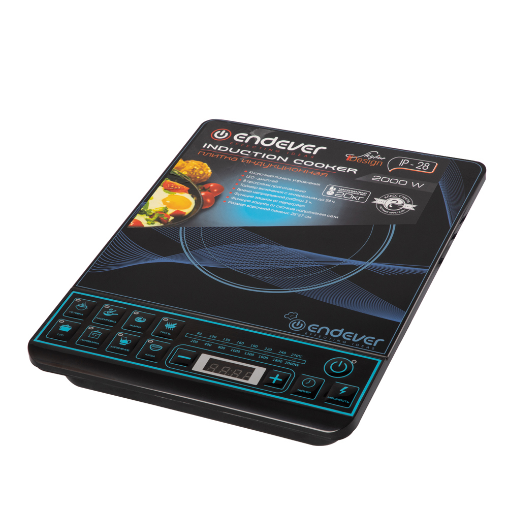 Изображение товара Индукционная настольная плита Endever Skyline IP-28 28 см 1 конфорка черный