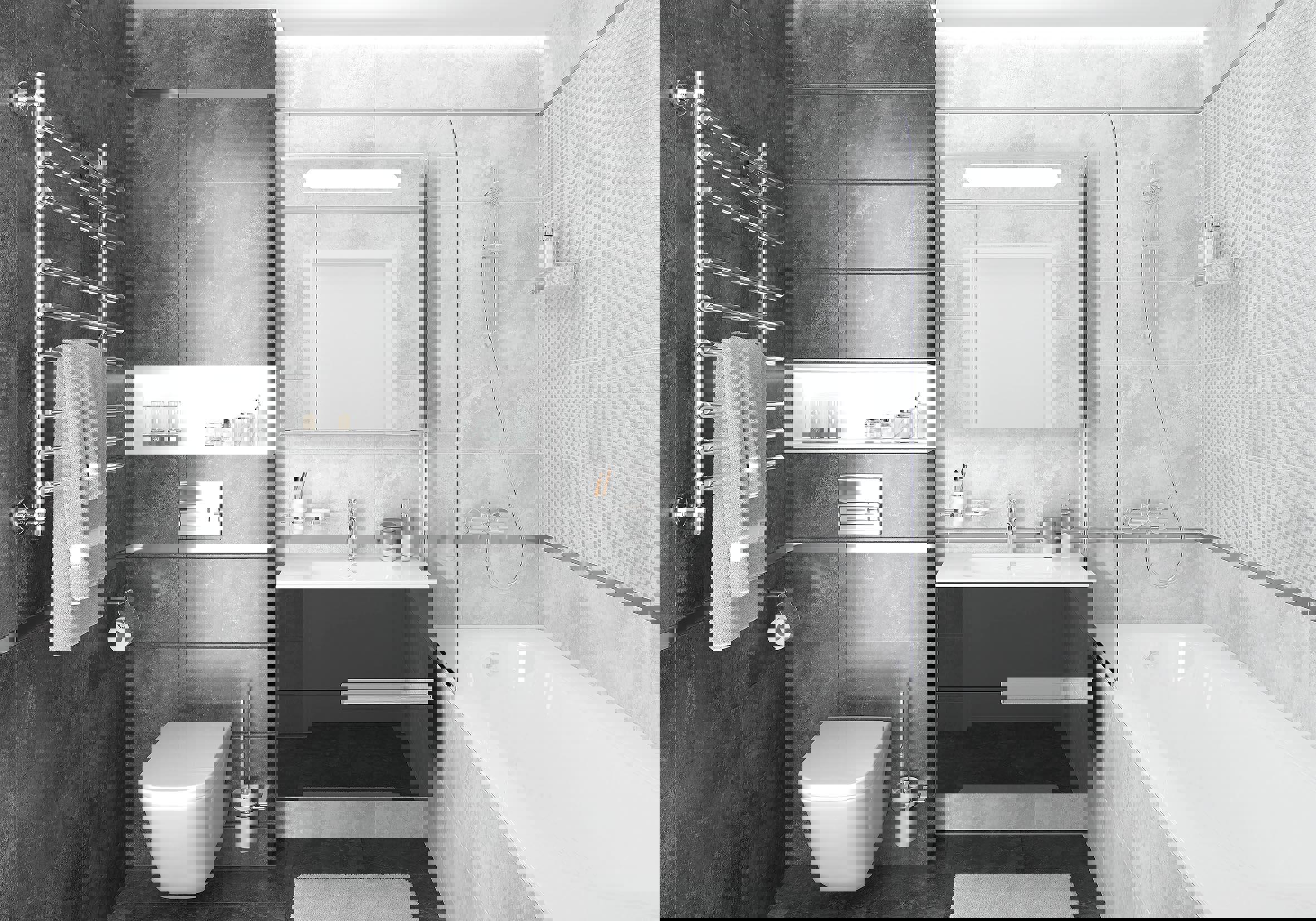 Изображение товара Керамическая плитка Laparet West графит 25x50 см для стен интерьер дизайн