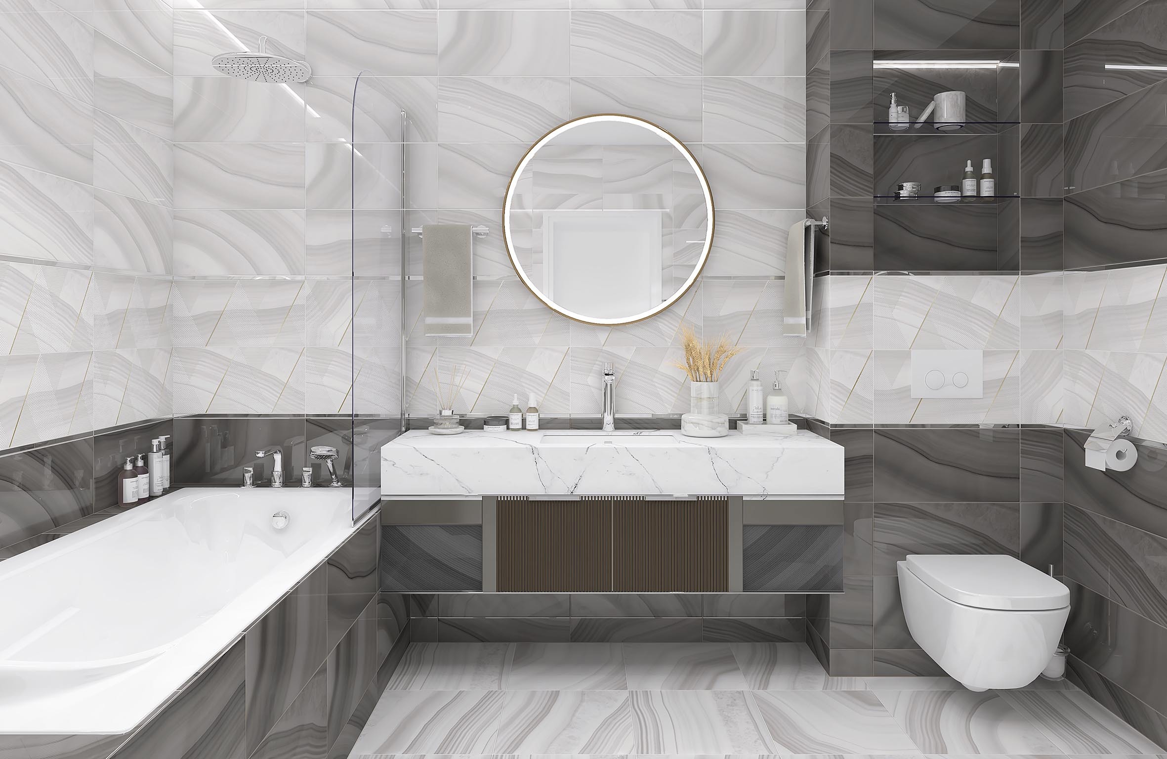 Изображение товара Керамическая плитка Laparet Space 25x50 см бежевый для стен внутренней облицовки