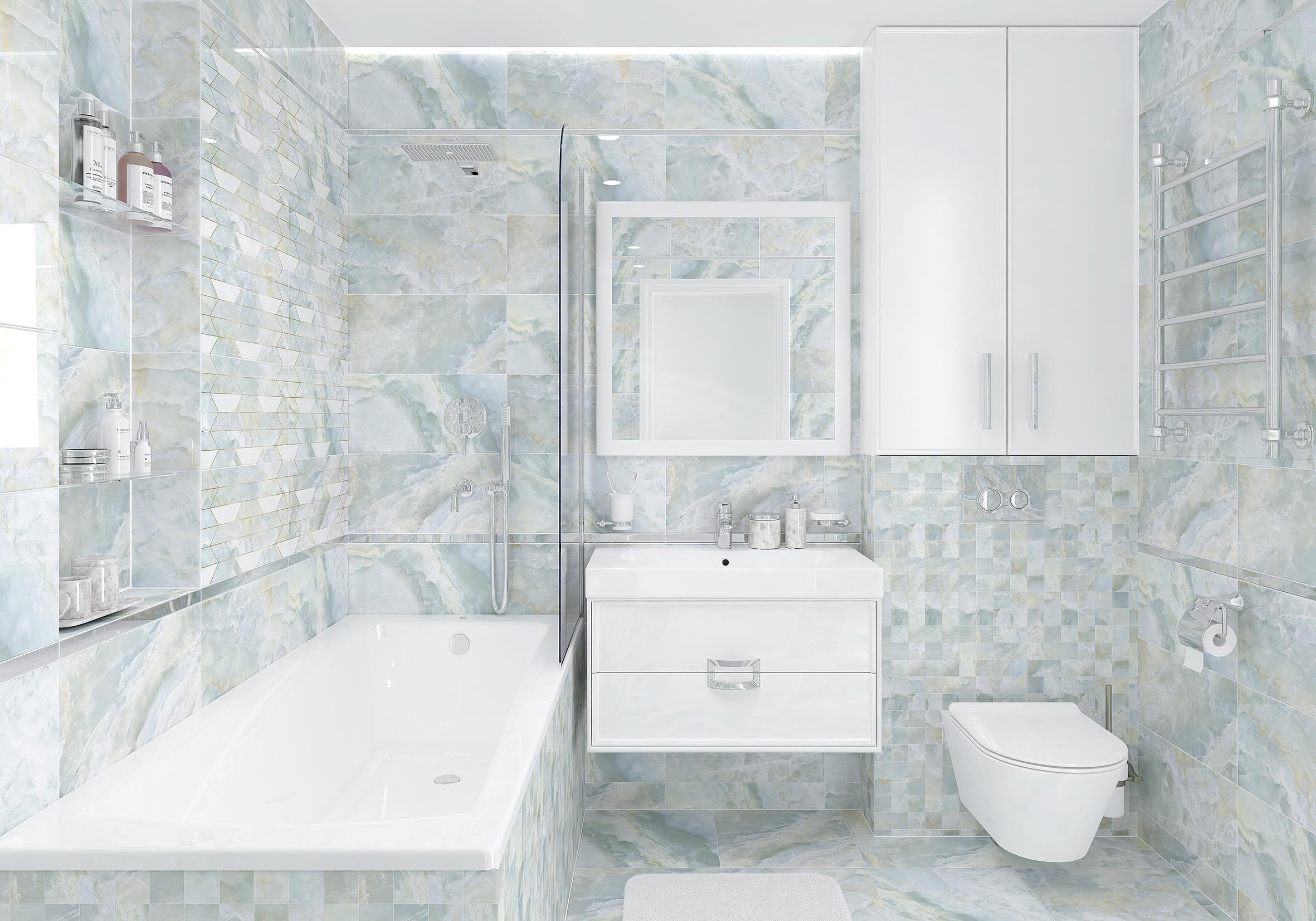 Изображение товара Керамическая настенная плитка Laparet Sky голубой 25x50 см 1.5 м² коллекция Sky