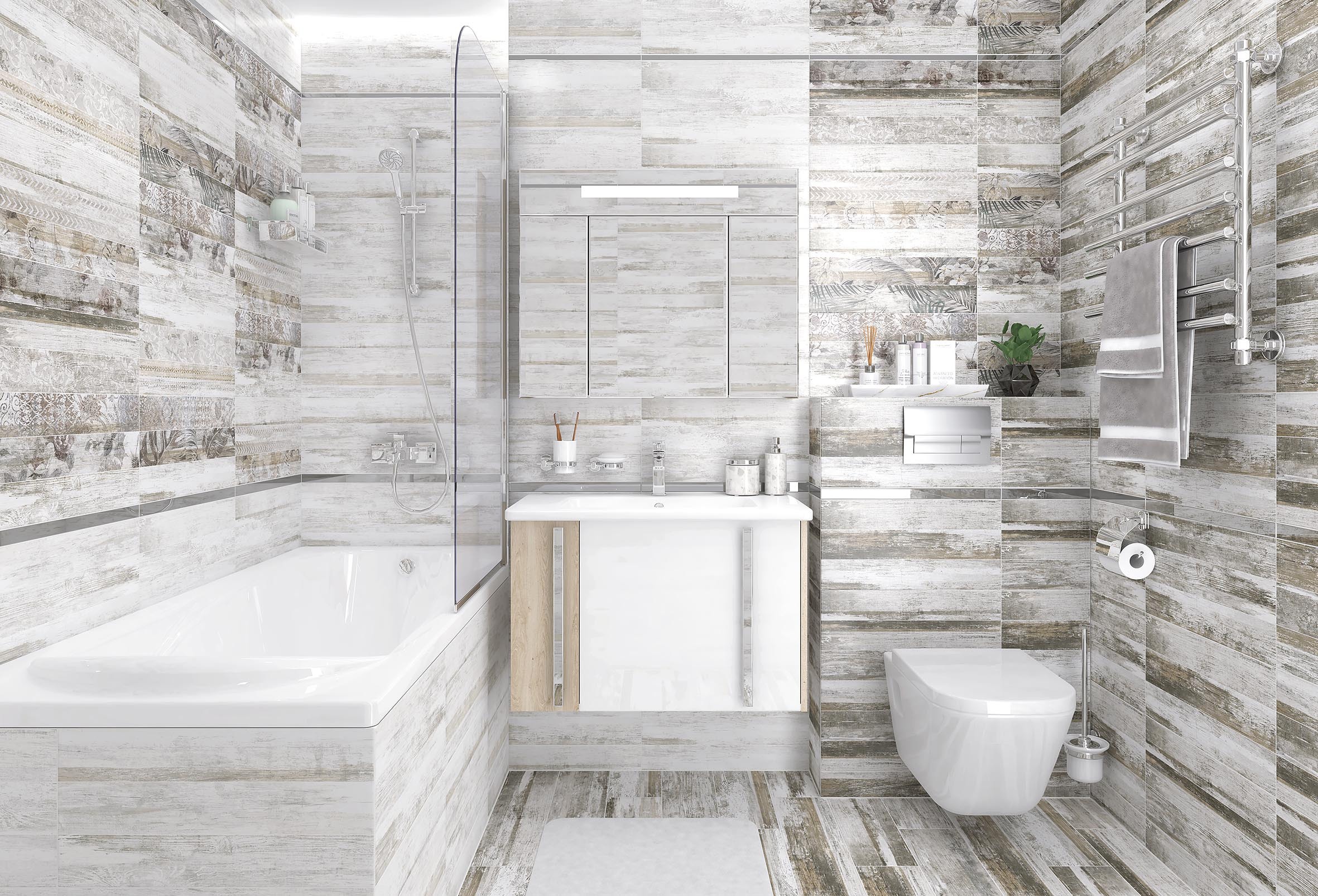 Изображение товара Керамическая плитка Laparet Next 25x50 см серого цвета 1.5 м²