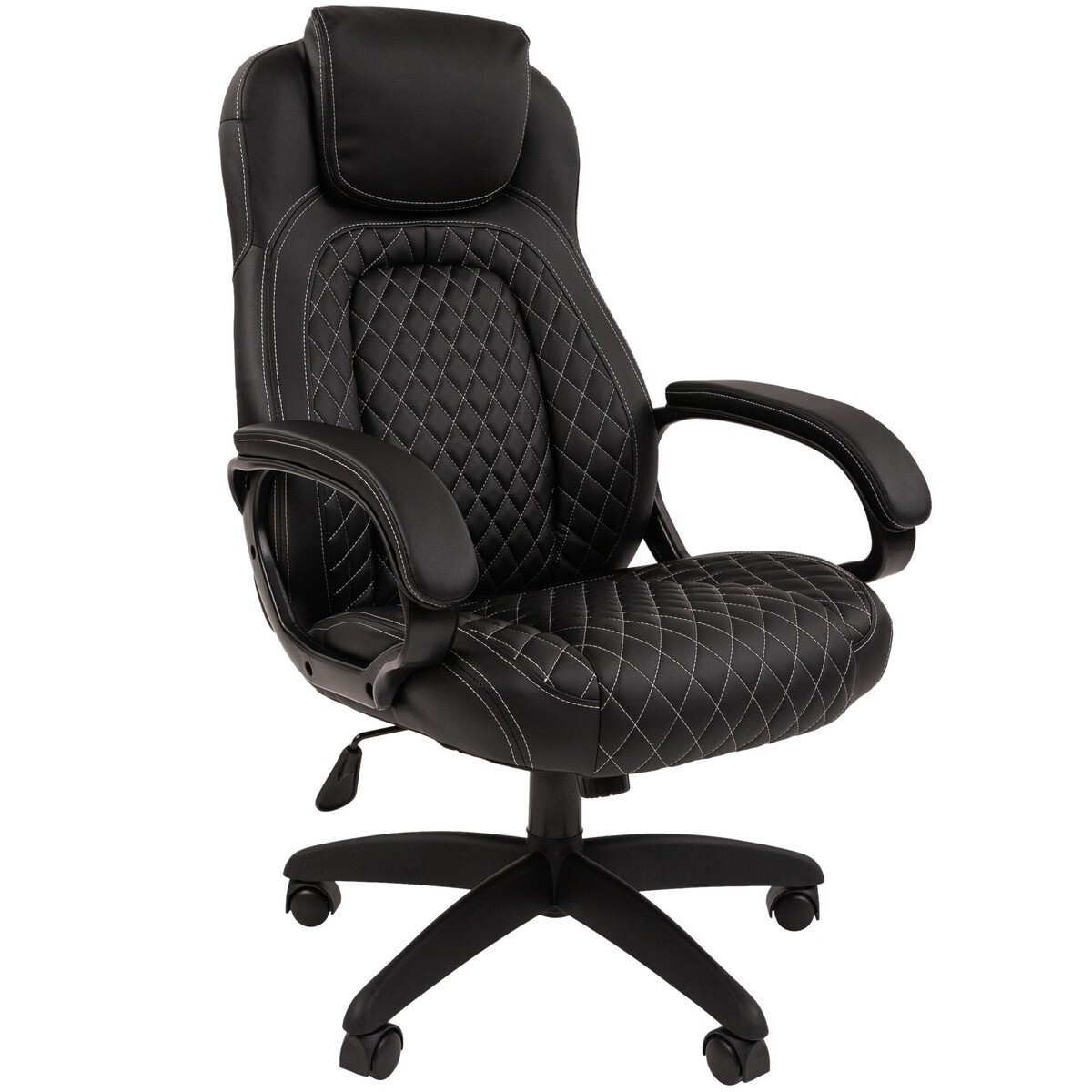 Изображение товара Офисное кресло Chairman 432 из экологичной экокожи черного цвета с механизмом качания