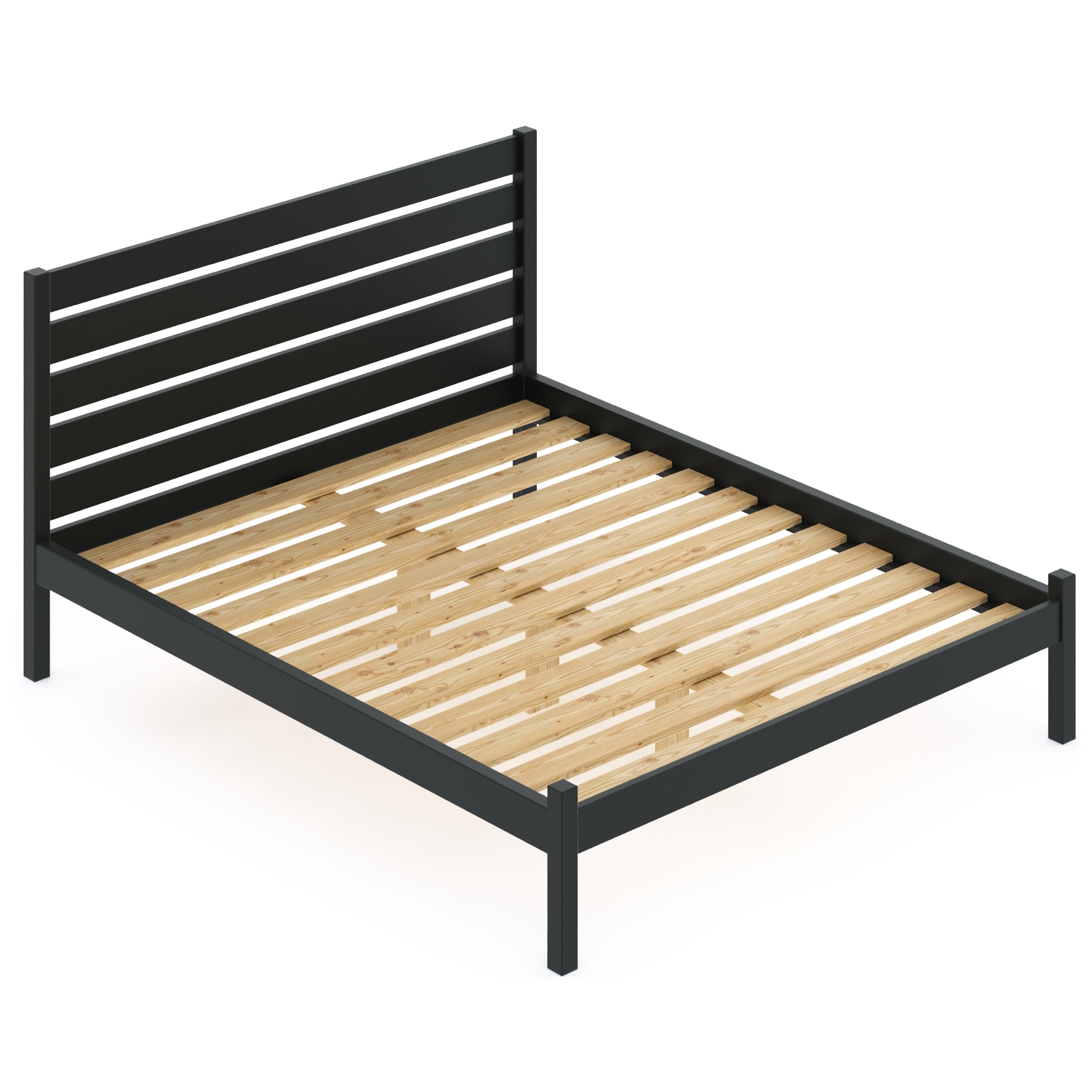 Изображение товара Кровать с реечным основанием Solarius Классика 120x190 см массив сосны цвет антрацит