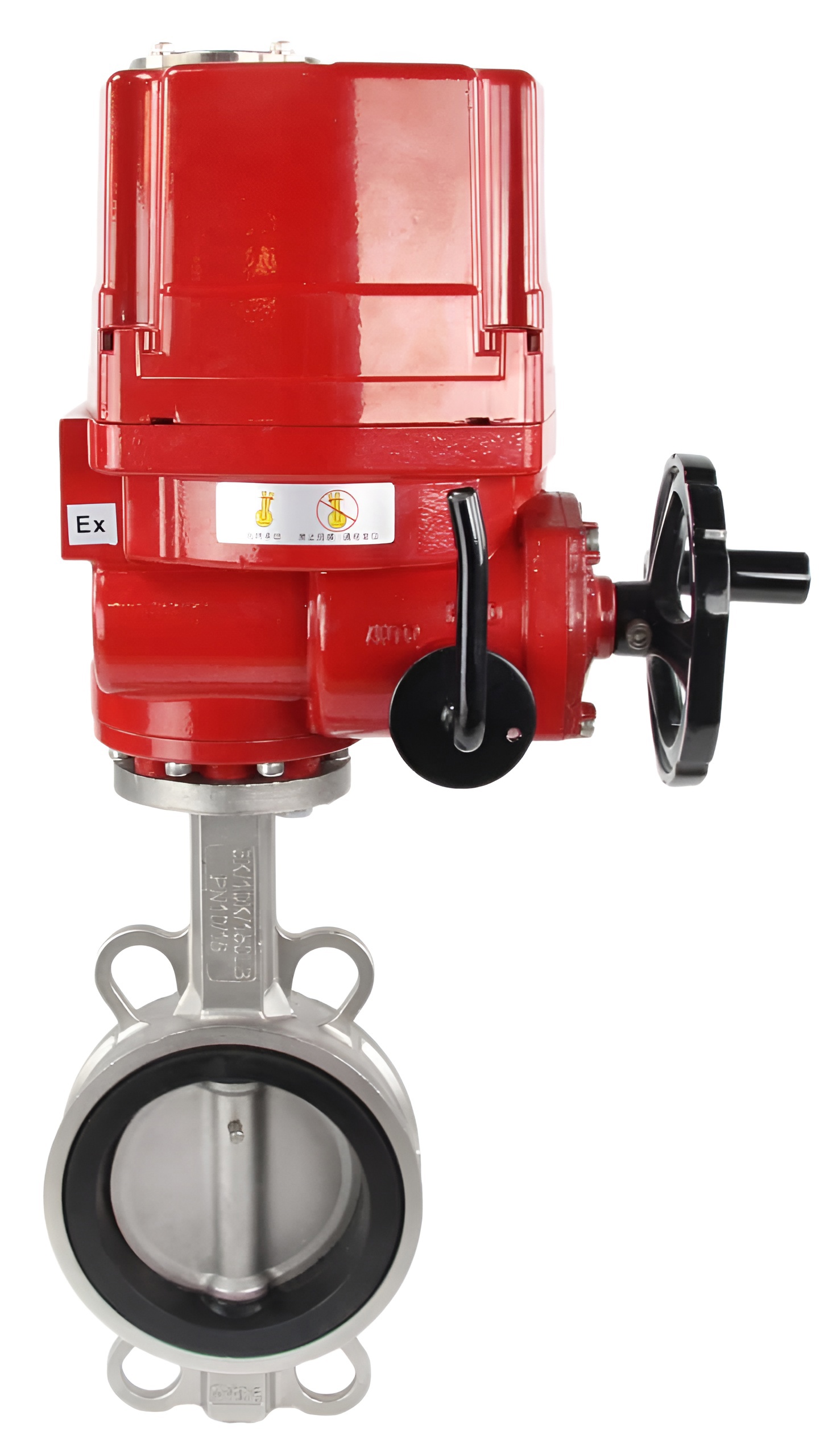 Изображение товара Затвор дисковый поворотный DN.ru 316L-316L-VITON Ду125 Ру16 с электроприводом