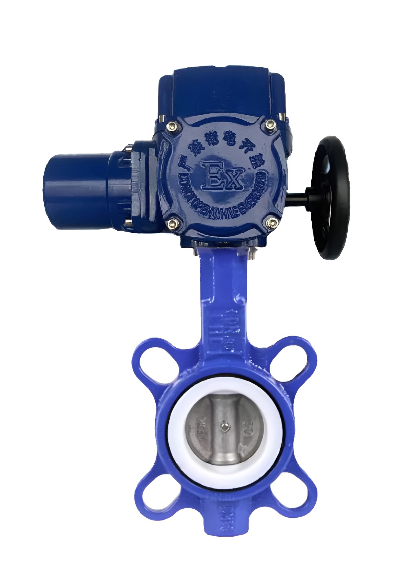 Изображение товара Затвор дисковый поворотный DN.ru WCB-316L-PTFE электропривод 100 мм