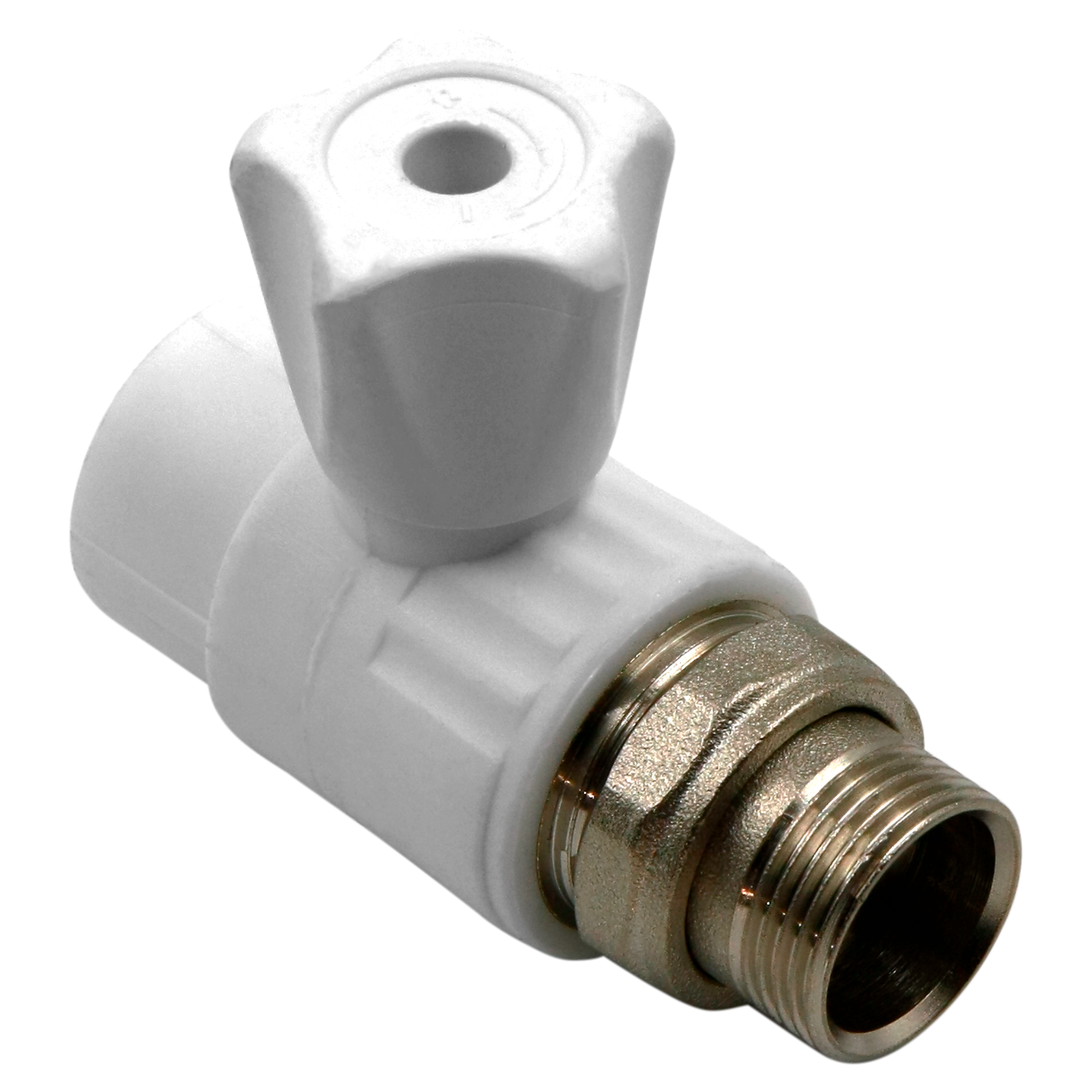 Изображение товара Кран для радиатора РОСТЕРМ прямой Ø20х1/2 дюйма полипропилен надежный клапан