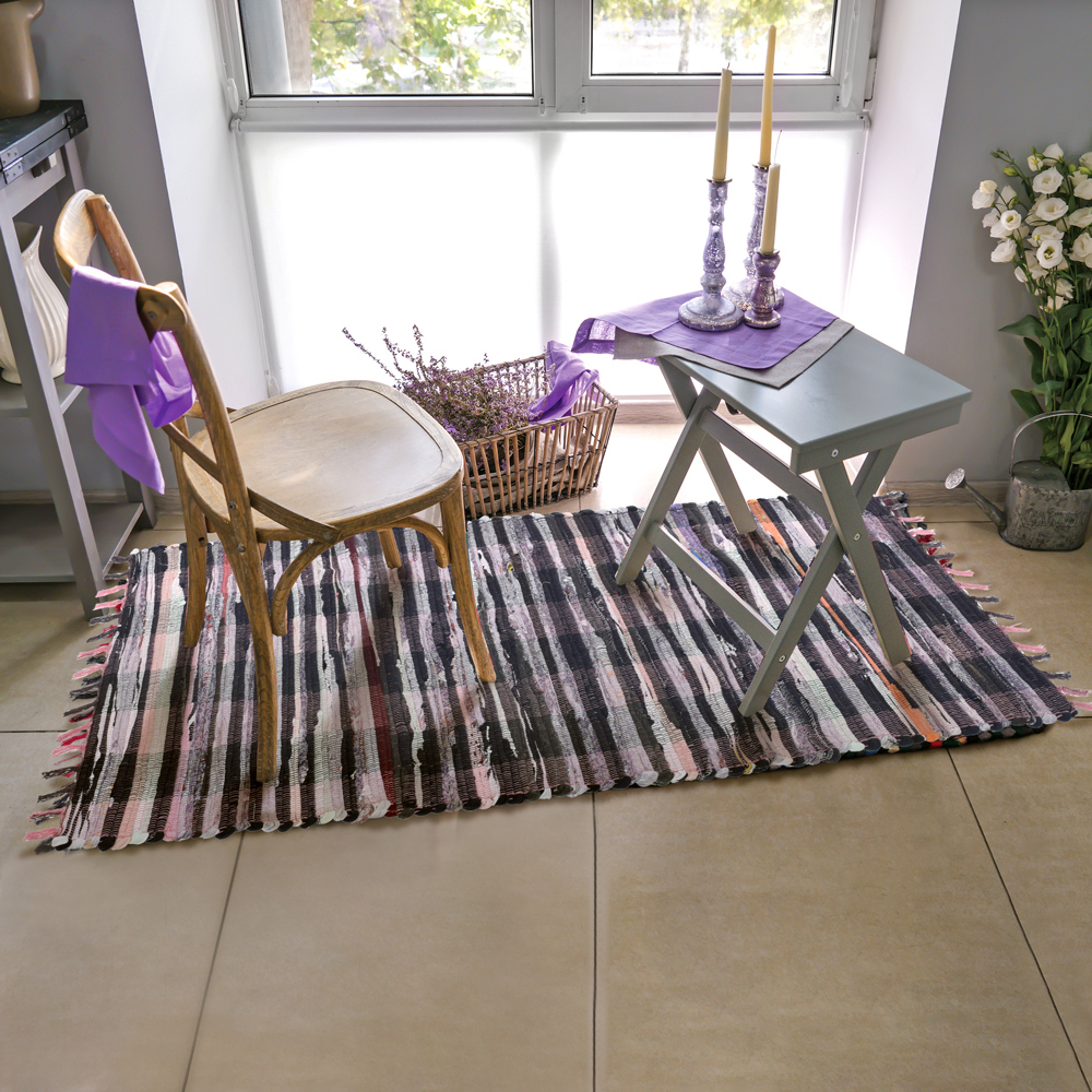 Изображение товара Декоративный коврик из хлопка 60x140 см, разноцветный, Вологодский