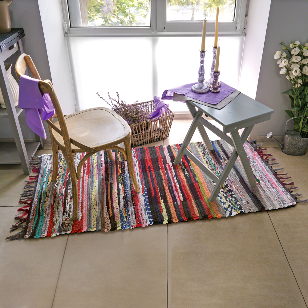 Изображение товара Декоративный хлопковый коврик 55x110 см разноцветный