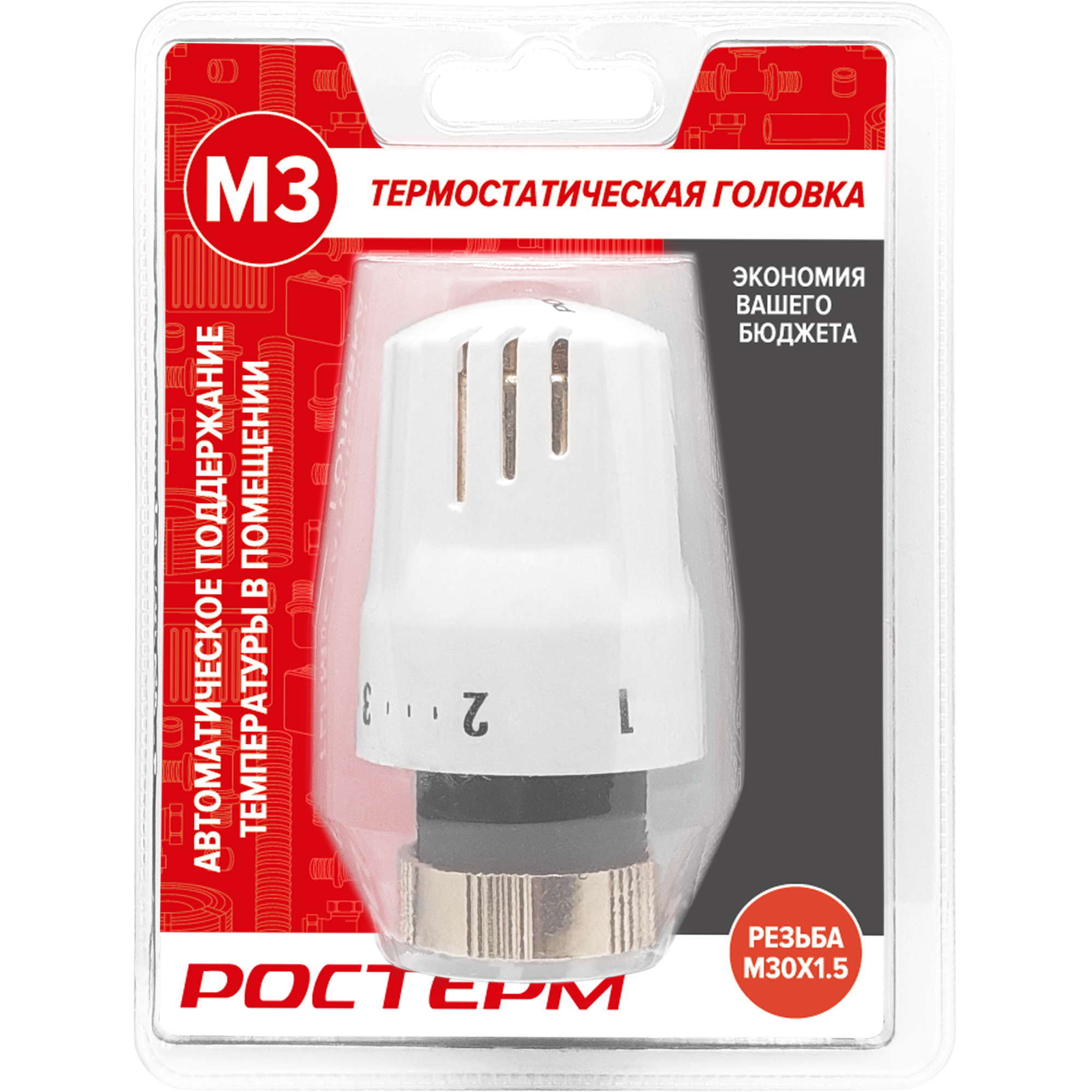 Изображение товара Термостатическая головка жидкостная Ростерм M30x1.5 белая