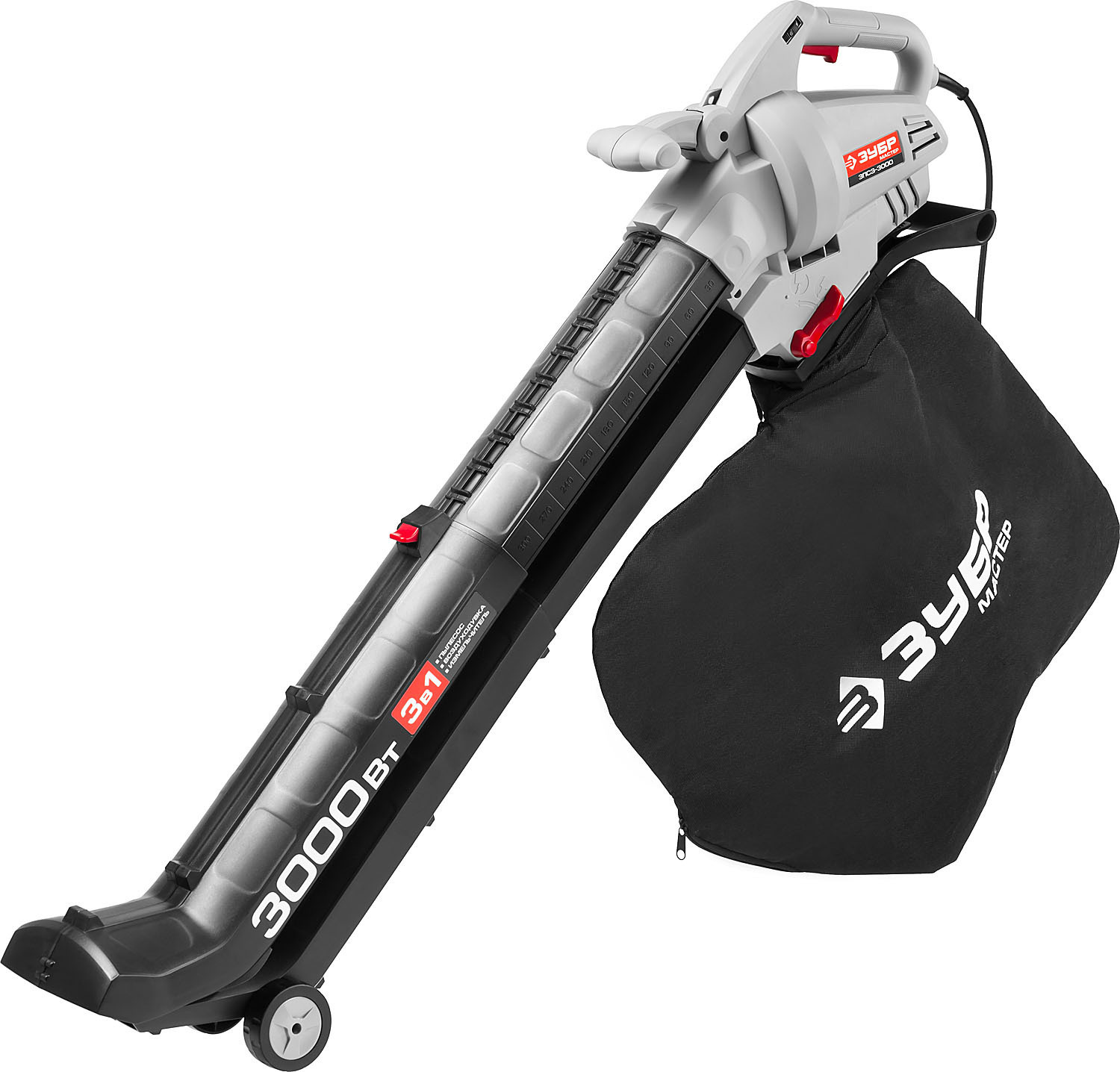 Изображение товара Воздуходувка Зубр ЗПСЭ-3000 3000 Вт с мешком и регулируемой скоростью