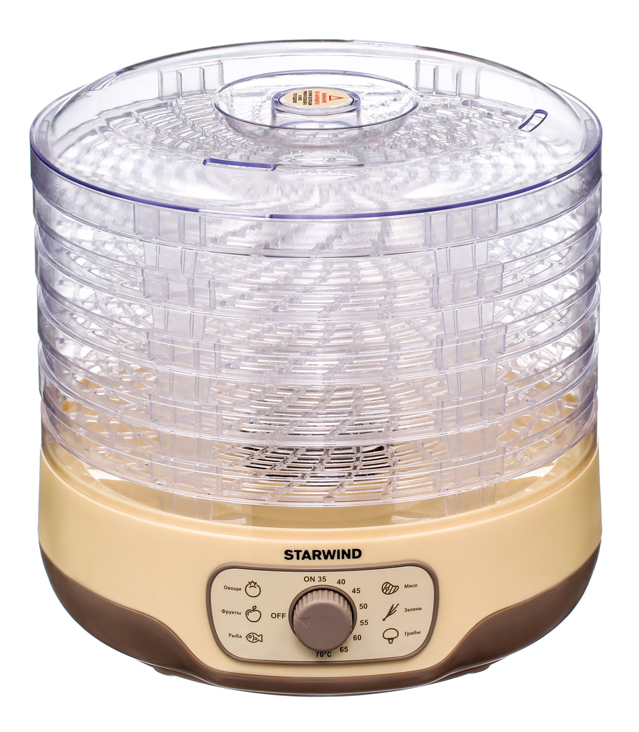 Изображение товара Электросушилка для овощей и фруктов Starwind SFD2520 5 ярусов 240 Вт бежевый