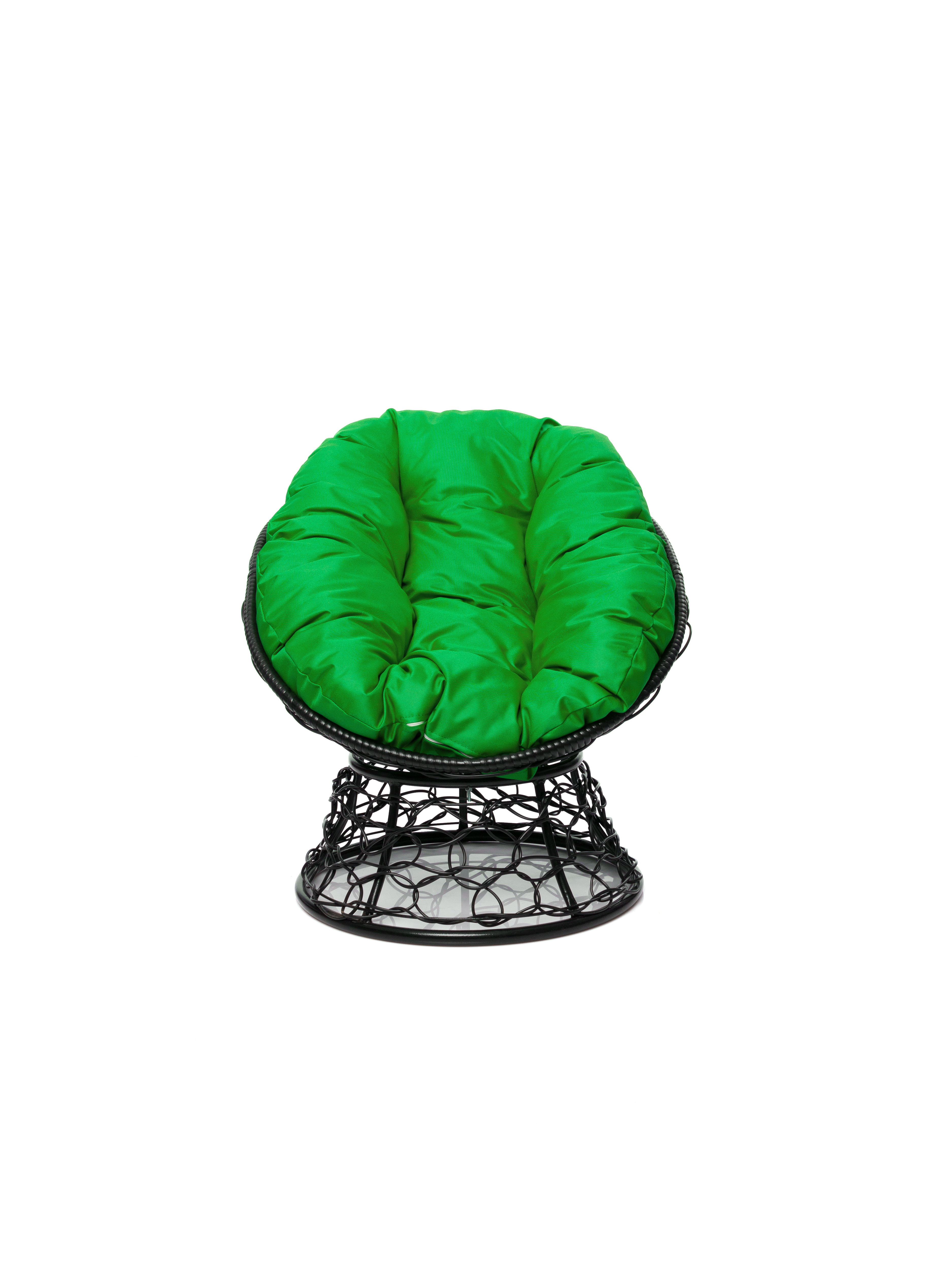 Изображение товара Кресло садовое Пончик из искусственного ротанга черное 61x40x55 см