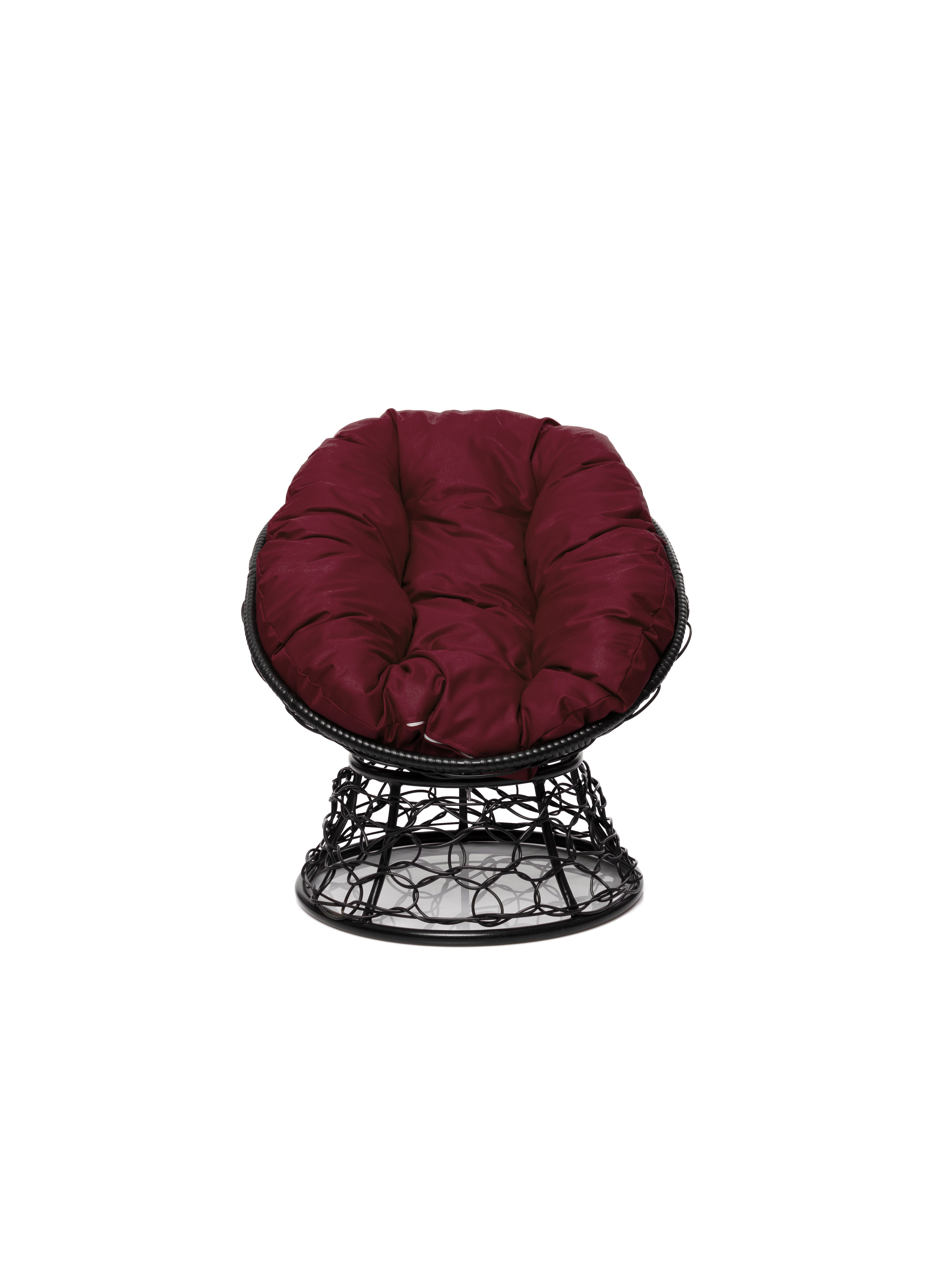 Изображение товара Кресло садовое М-group Пончик 61 см искусственный ротанг черный для дачи и террасы