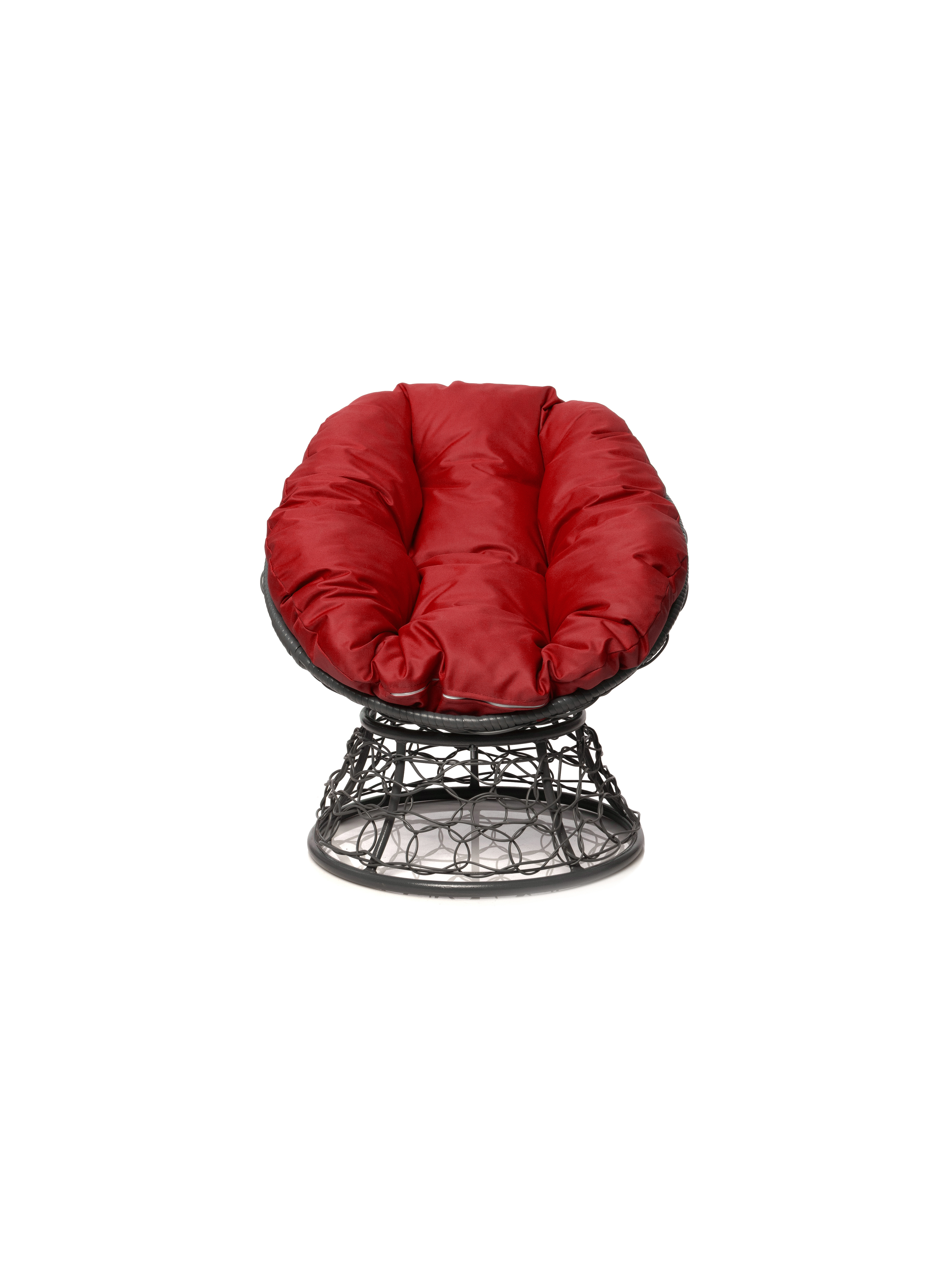 Изображение товара Кресло садовое Пончик из ротанга серое 61x40x55 см для дачи и террасы