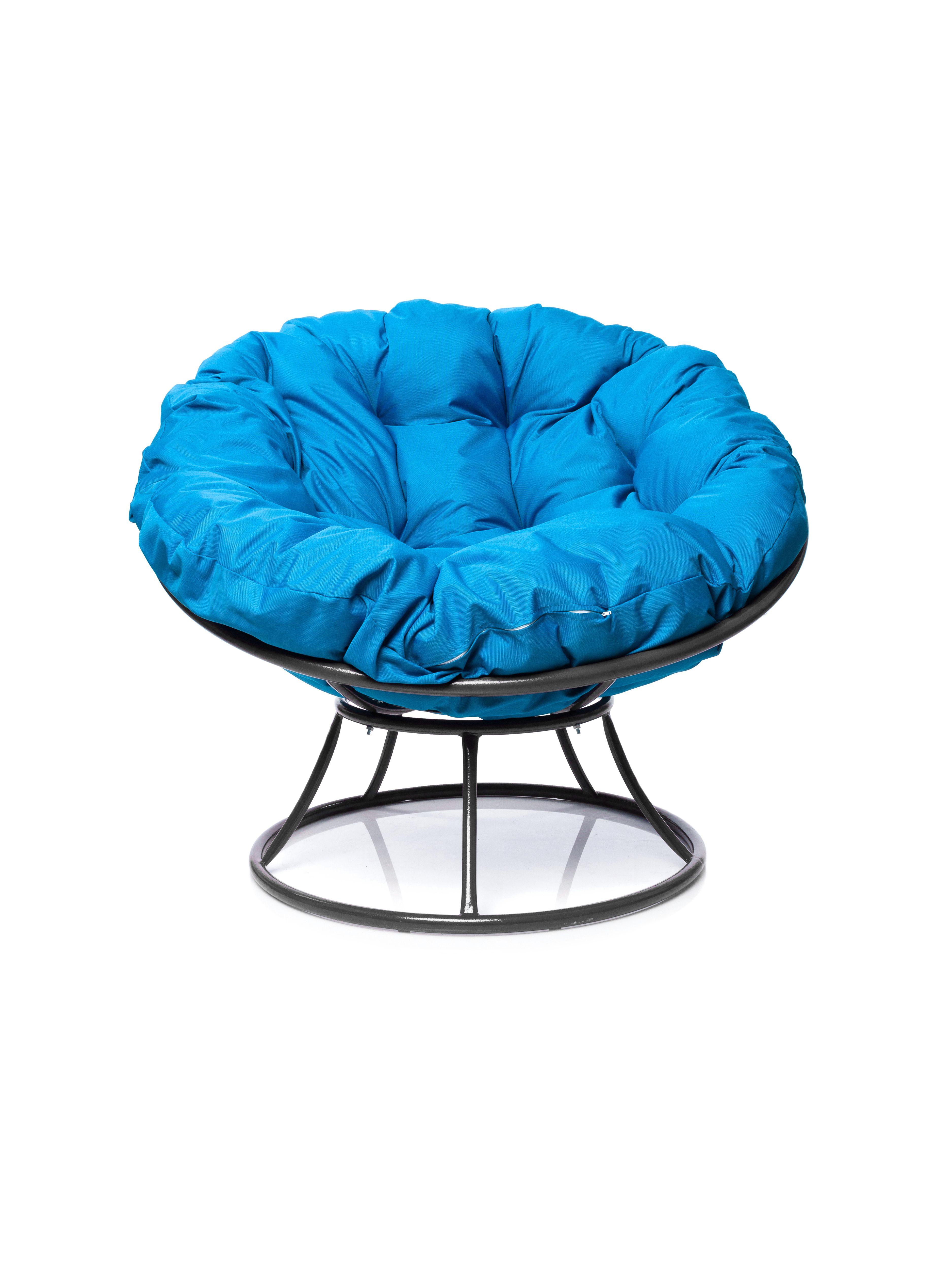 Изображение товара Кресло садовое M-group 12010303 Папасан 98 см x 58 см x 79 см искусственный ротанг серый/серебристый