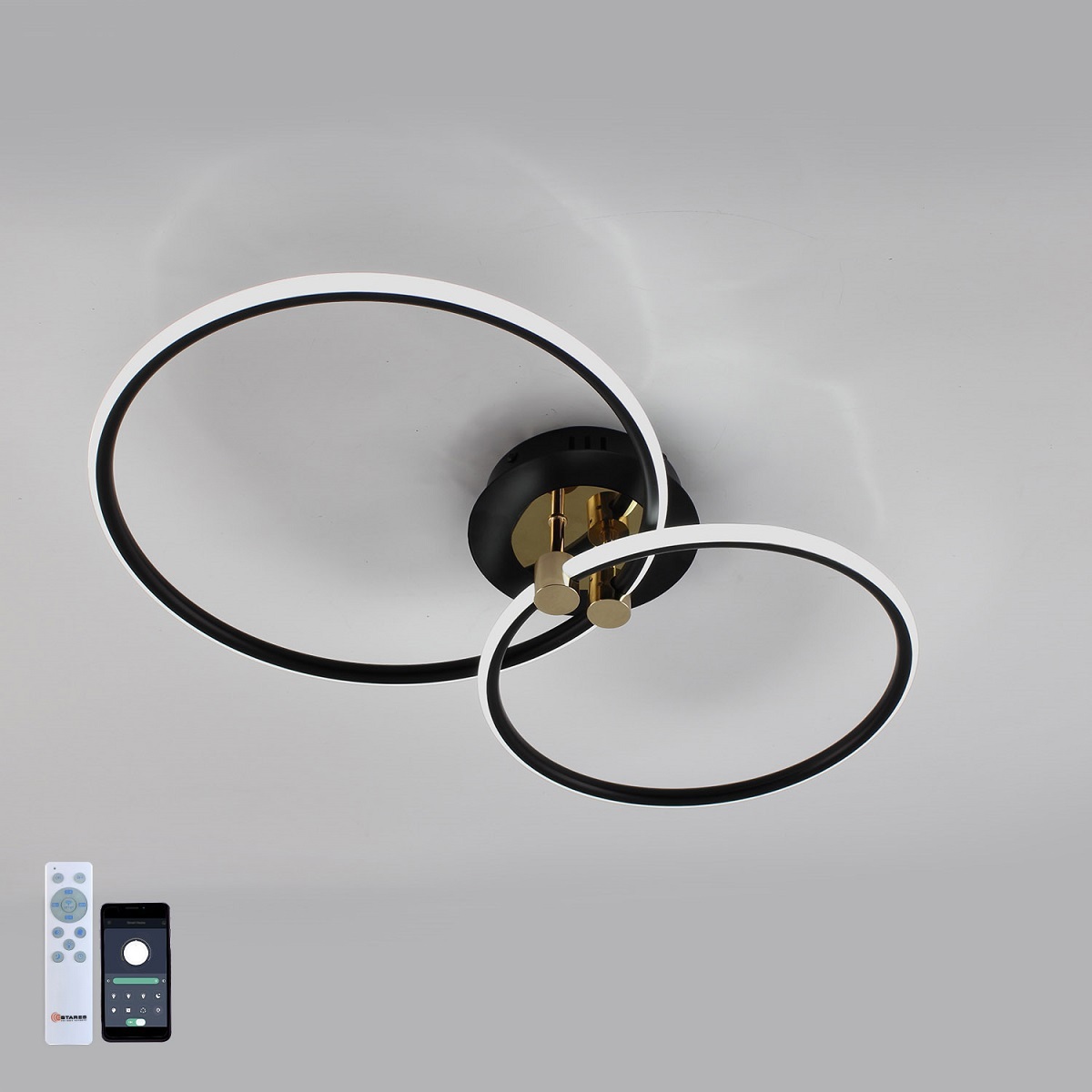 Изображение товара Люстра потолочная светодиодная Estares УУО00004925 с пультом управление и регулировкой цвета 50Вт