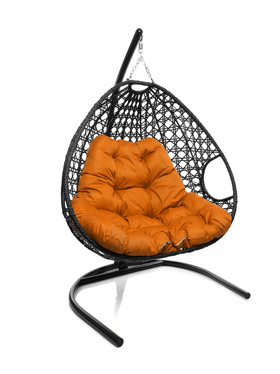 Изображение товара Подвесное кресло для двоих M-group люкс с искусственным ротангом и подушкой