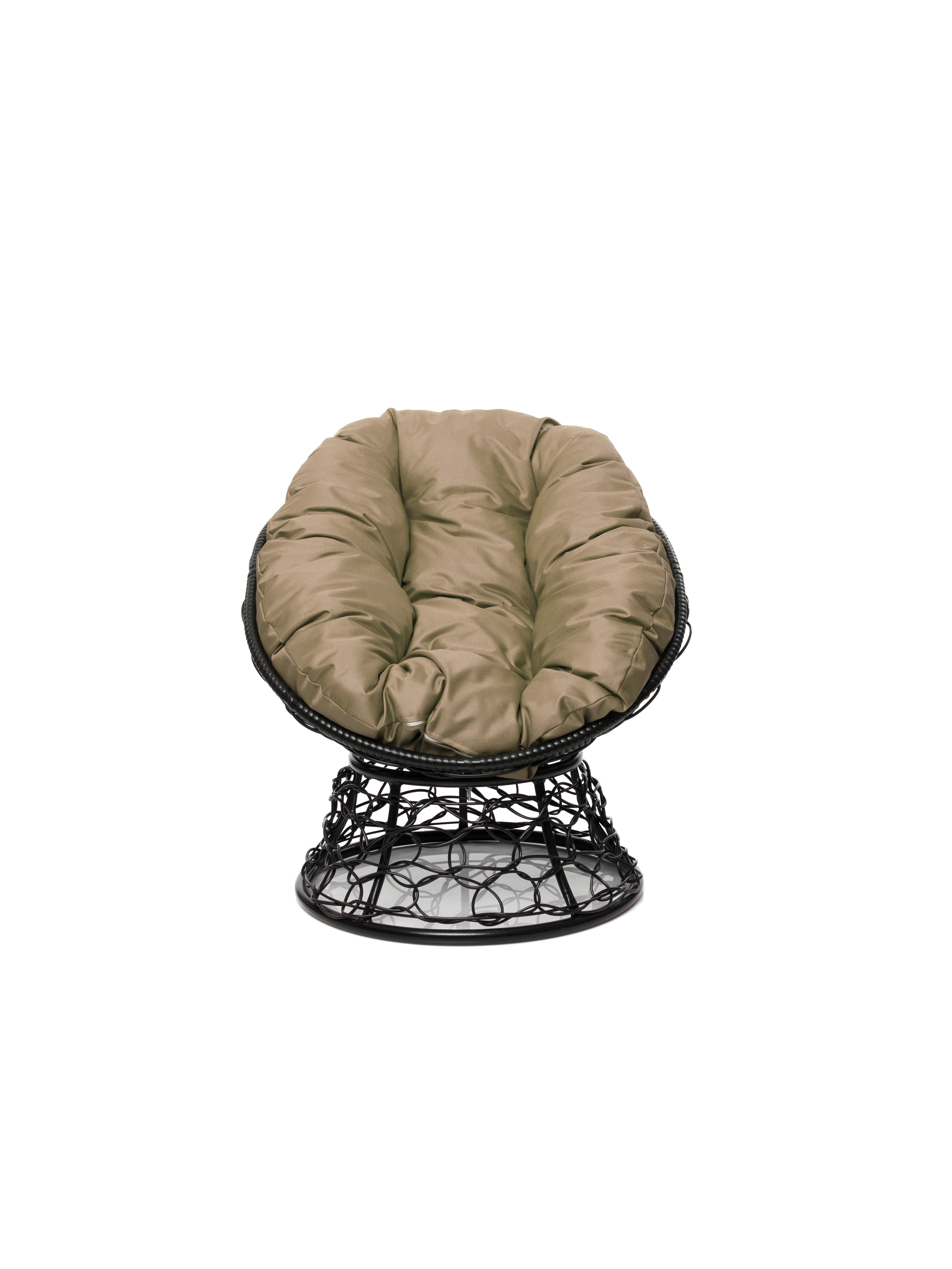 Изображение товара Кресло садовое Пончик M-GROUP искусственный ротанг 61x40x55 см черное для дачи и террасы