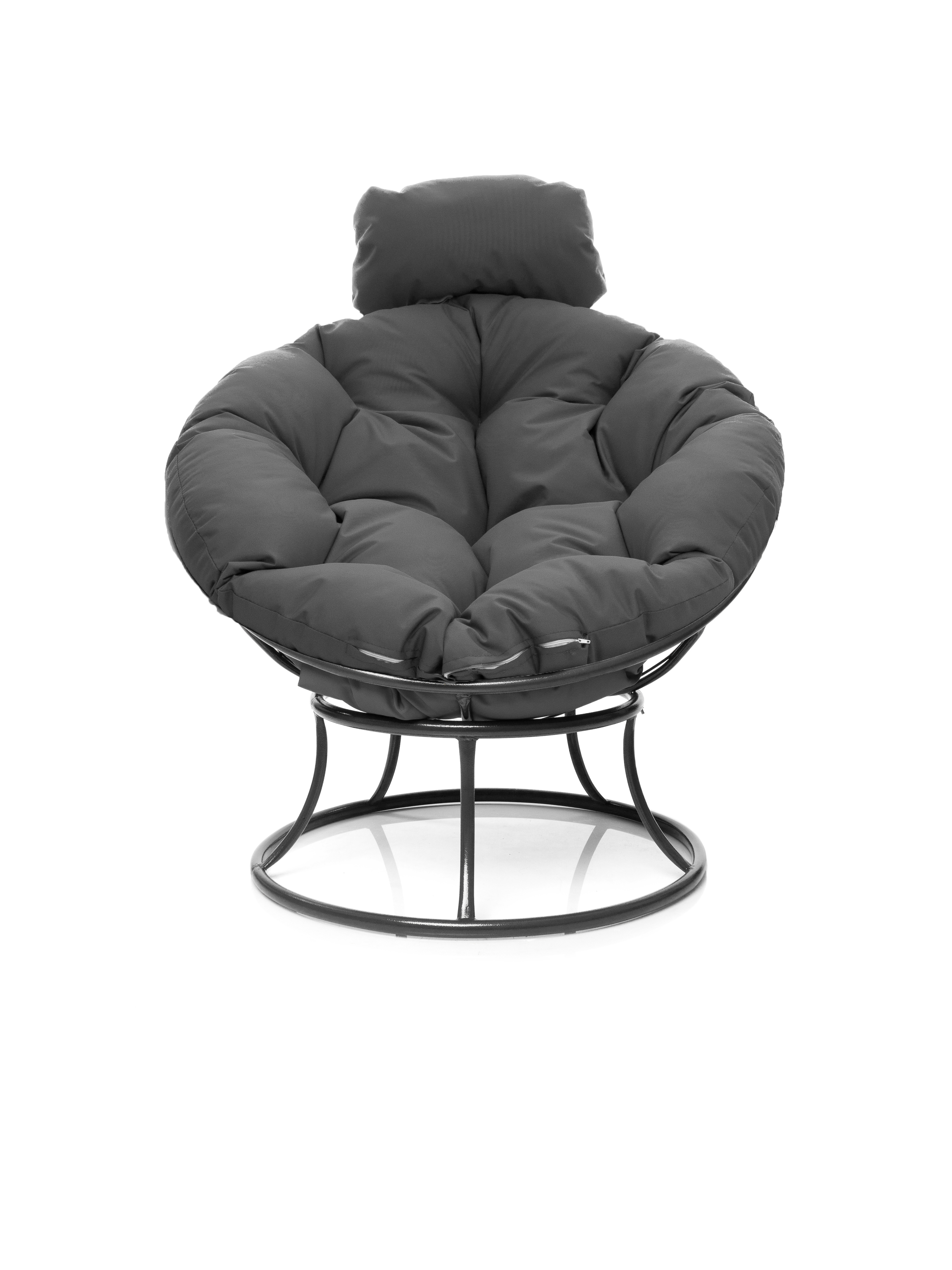 Изображение товара Кресло садовое M-group 12060309 Папасан мини 77 см x 81 см x 68 см искусственный ротанг серый/серебристый