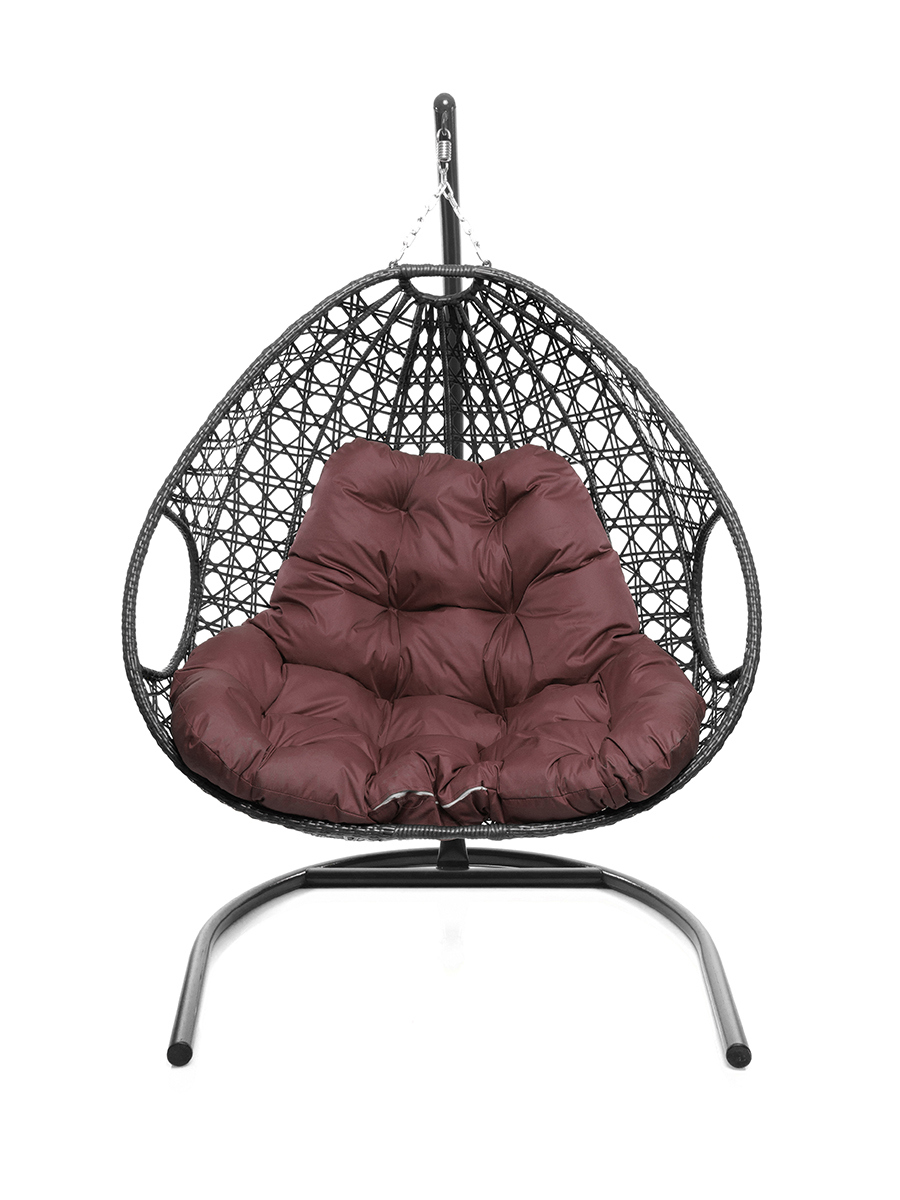 Изображение товара Кресло подвесное M-group 11510302 Для двоих люкс 2-х местные до 160 кг серый/серебристый