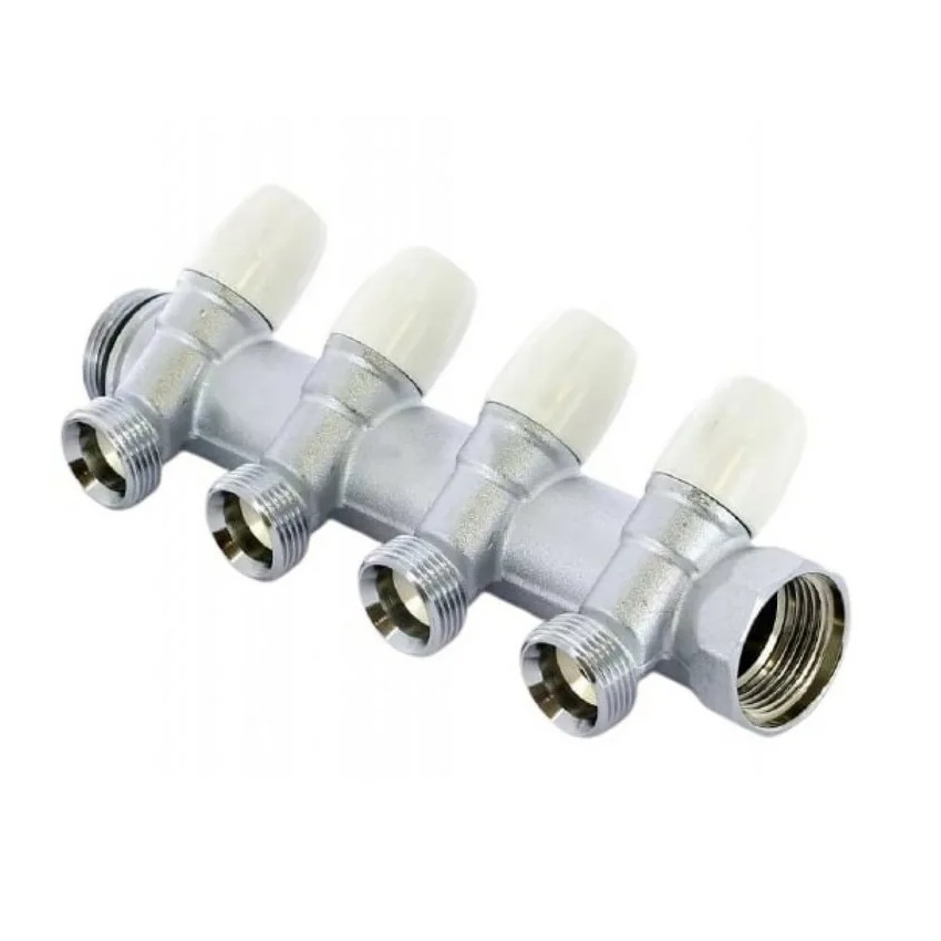 Изображение товара Коллектор Tiemme 1860020 латунный 4 выхода 1"x1/2" для отопления и водоснабжения