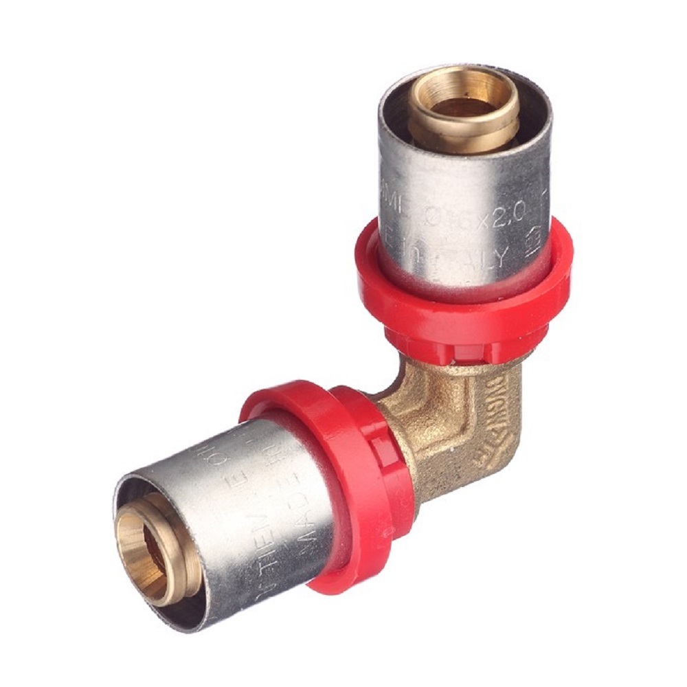 Изображение товара Угол 90° Tiemme 16x16 мм латунь для компрессионных соединений монтаж водопровода