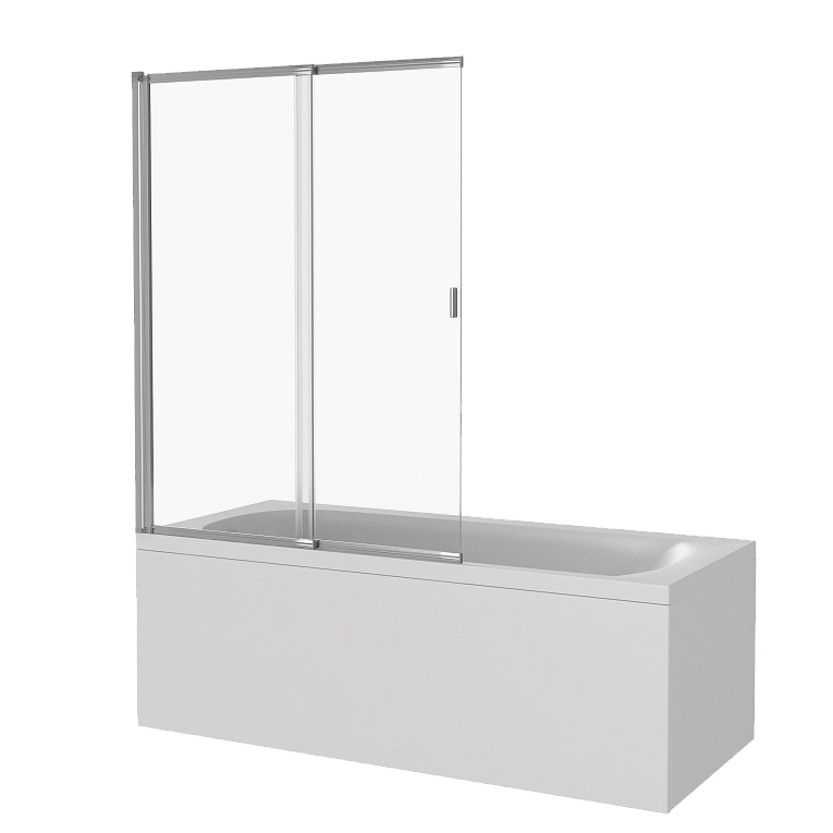 Изображение товара Раздвижная ширма на ванну Screen 100x140 см из закаленного прозрачного стекла