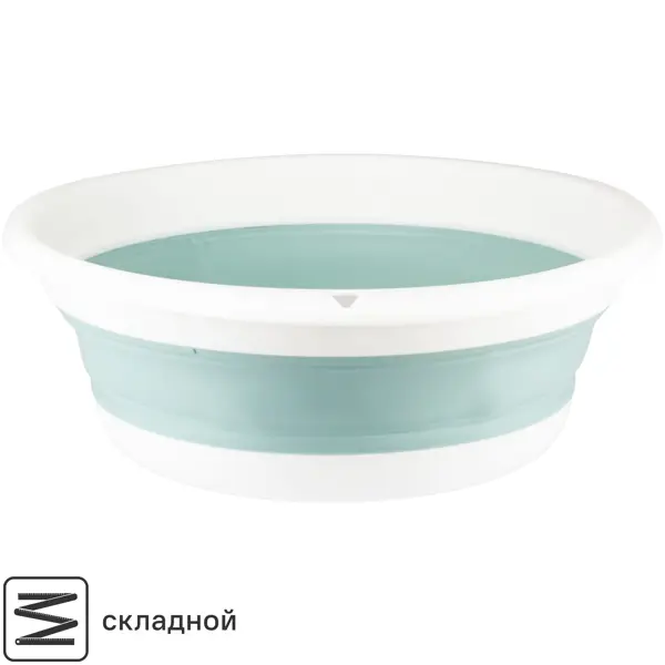 Таз складной Idea Флекс круглый 10 л полипропилен цвет тиффани